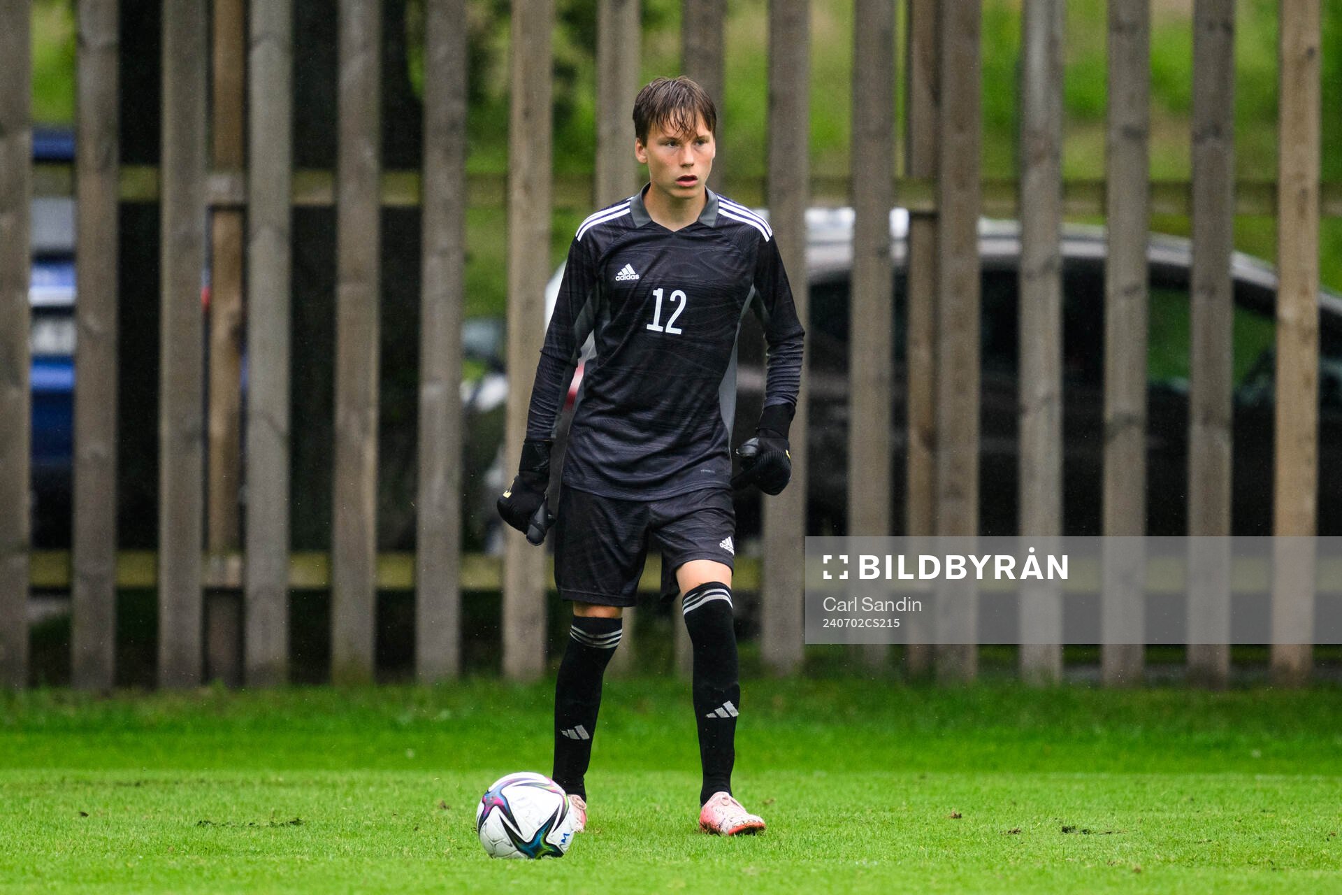 målvakt Vincent Arnström IF Brommapojkarna under en fotbollsmatch på SvFF:s riksläger för P15 den 2 juli 2024 i Halmstad. 