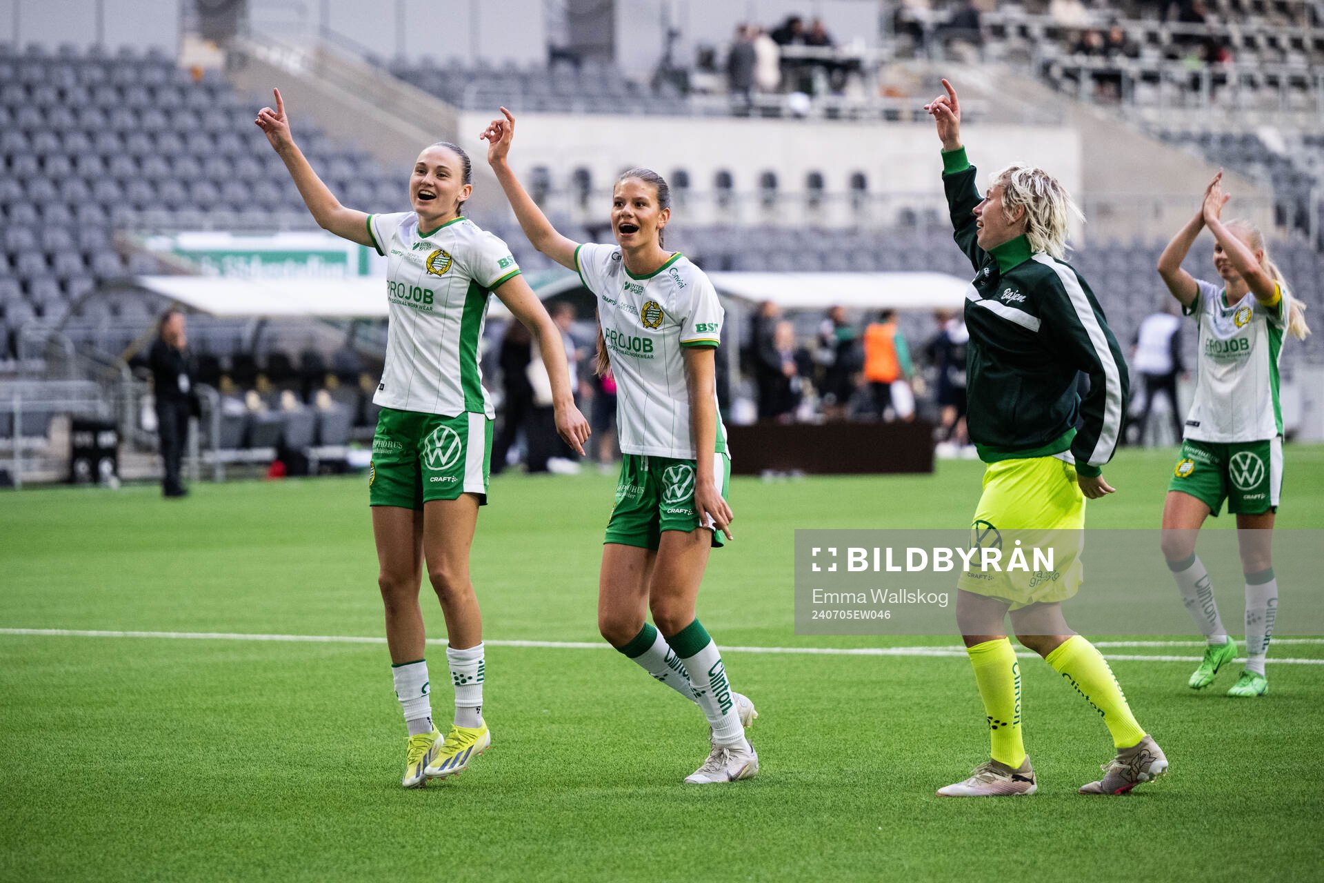 Hammarbys Vilde Hasund, Bella Andersson och målvakt Moa