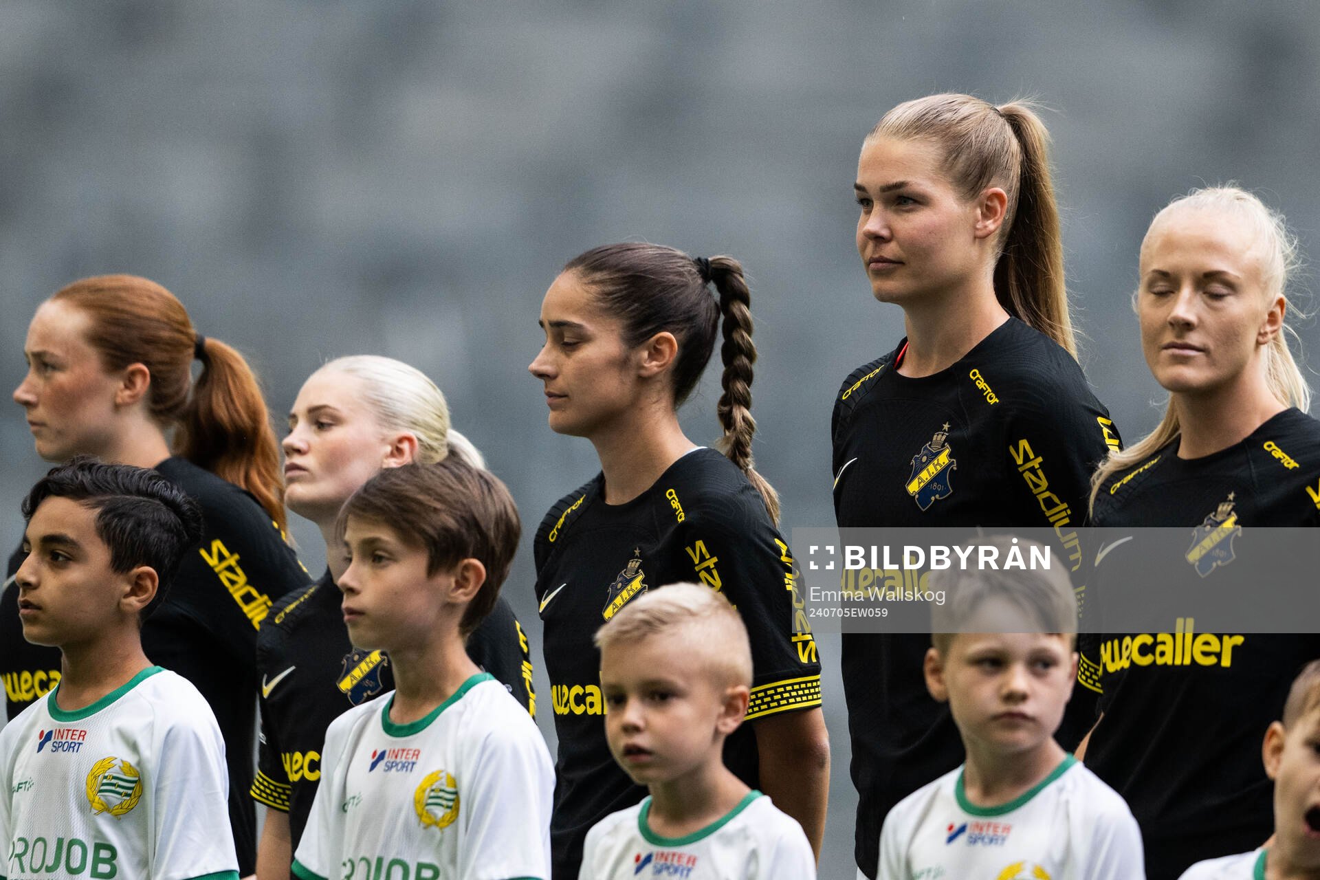 AIKs Nina Jakobsson inför fotbollsmatchen i Damallsvenskan mellan Hammarby och AIK den 5 juli 2024 i Stockholm. 