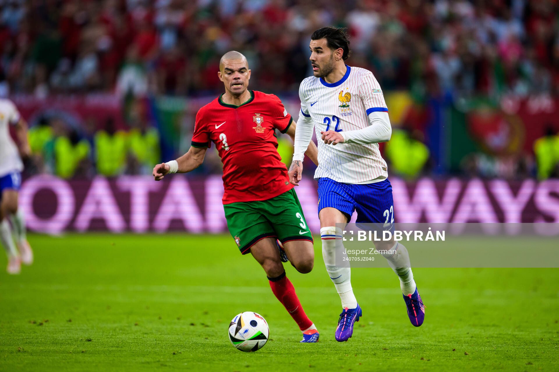 Pepe of Portugal and Theo Hernandez of France