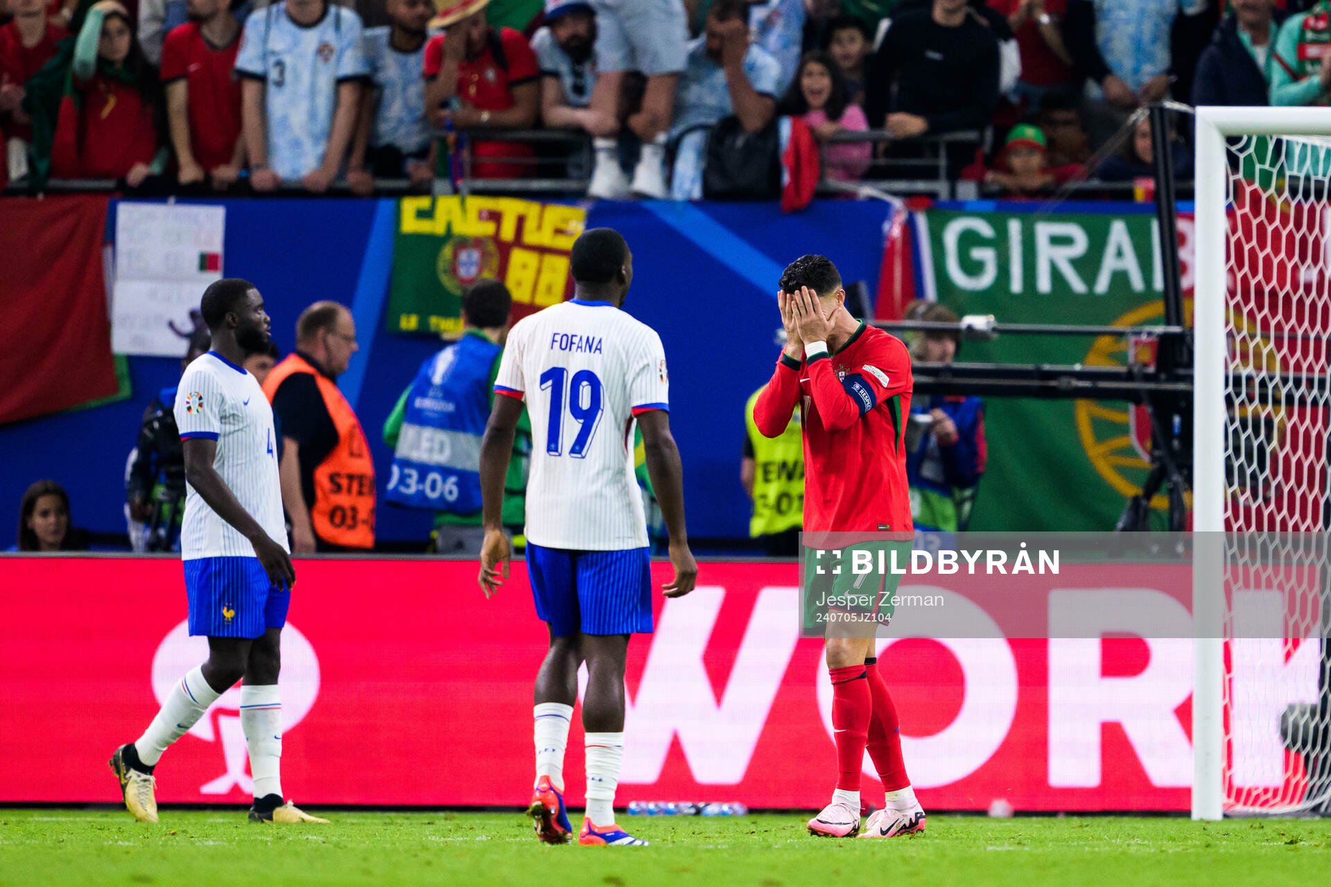 Cristiano Ronaldo of Portugal looks dejected
