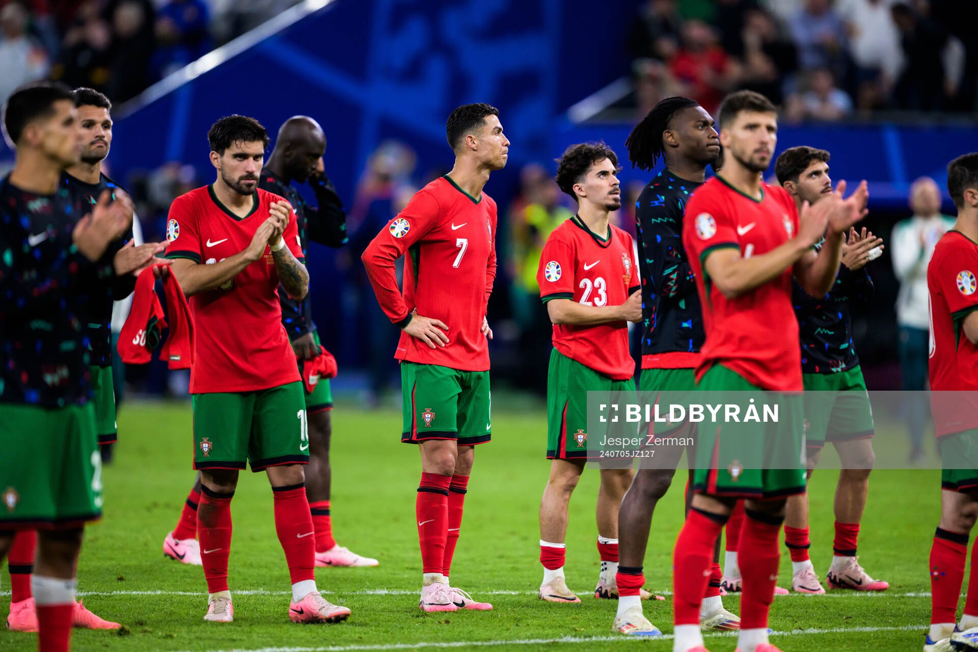 Cristiano Ronaldo of Portugal looks dejected