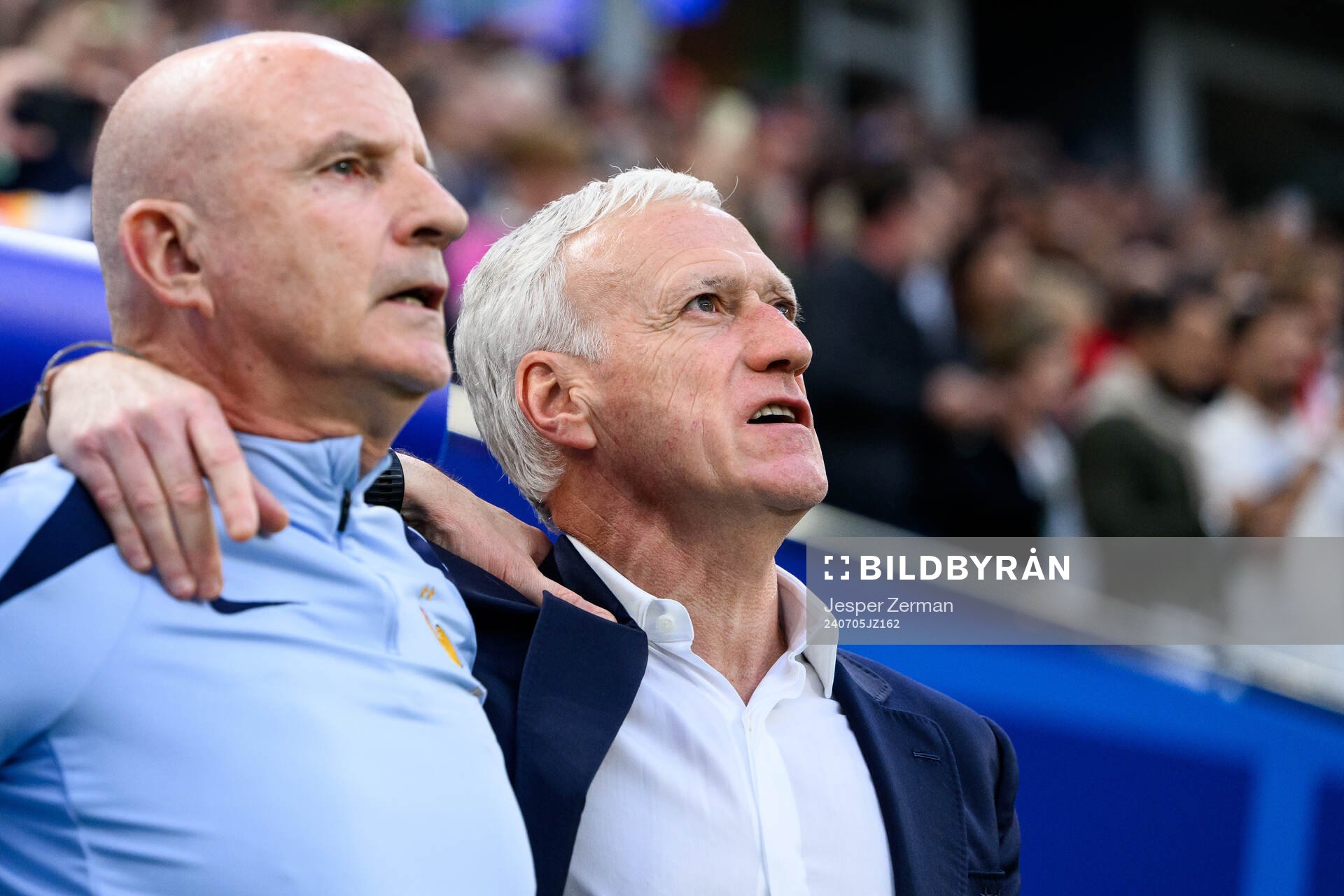 Head coach Didier Deshamps of France ahead of the UEFA Euro 2024 Football Championship Quarterfinal between Portugal and France on July 5, 2024 in Hamburg.