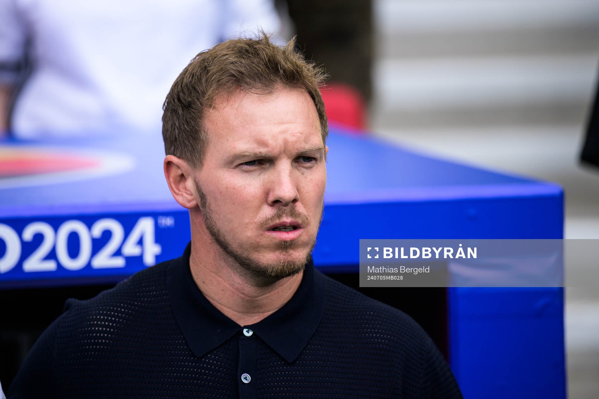 Head coach Julian Nagelsmann of Germany during the UEFA Euro 2024 Football Championship quarterfinal between Spain and Germany on July 5, 2024 in Stuttgart. 