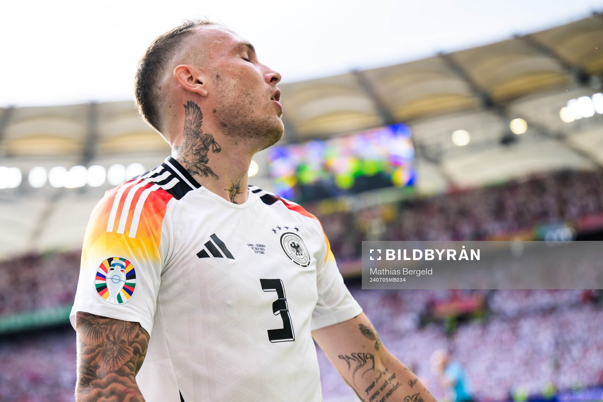 David Raum of Germany looks dejected