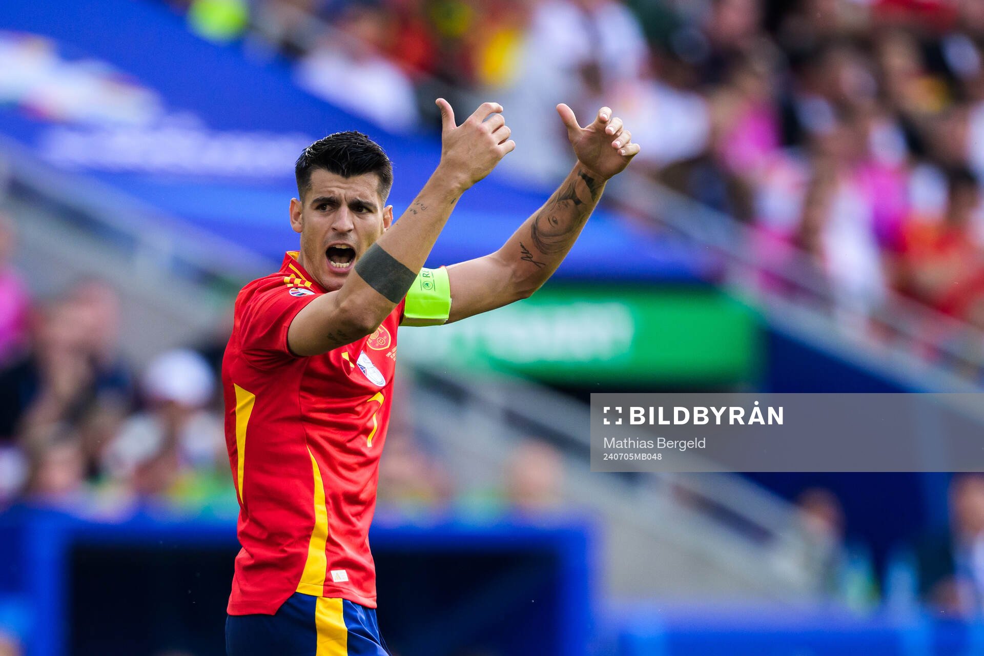 Alvaro Morata of Spain celebrates