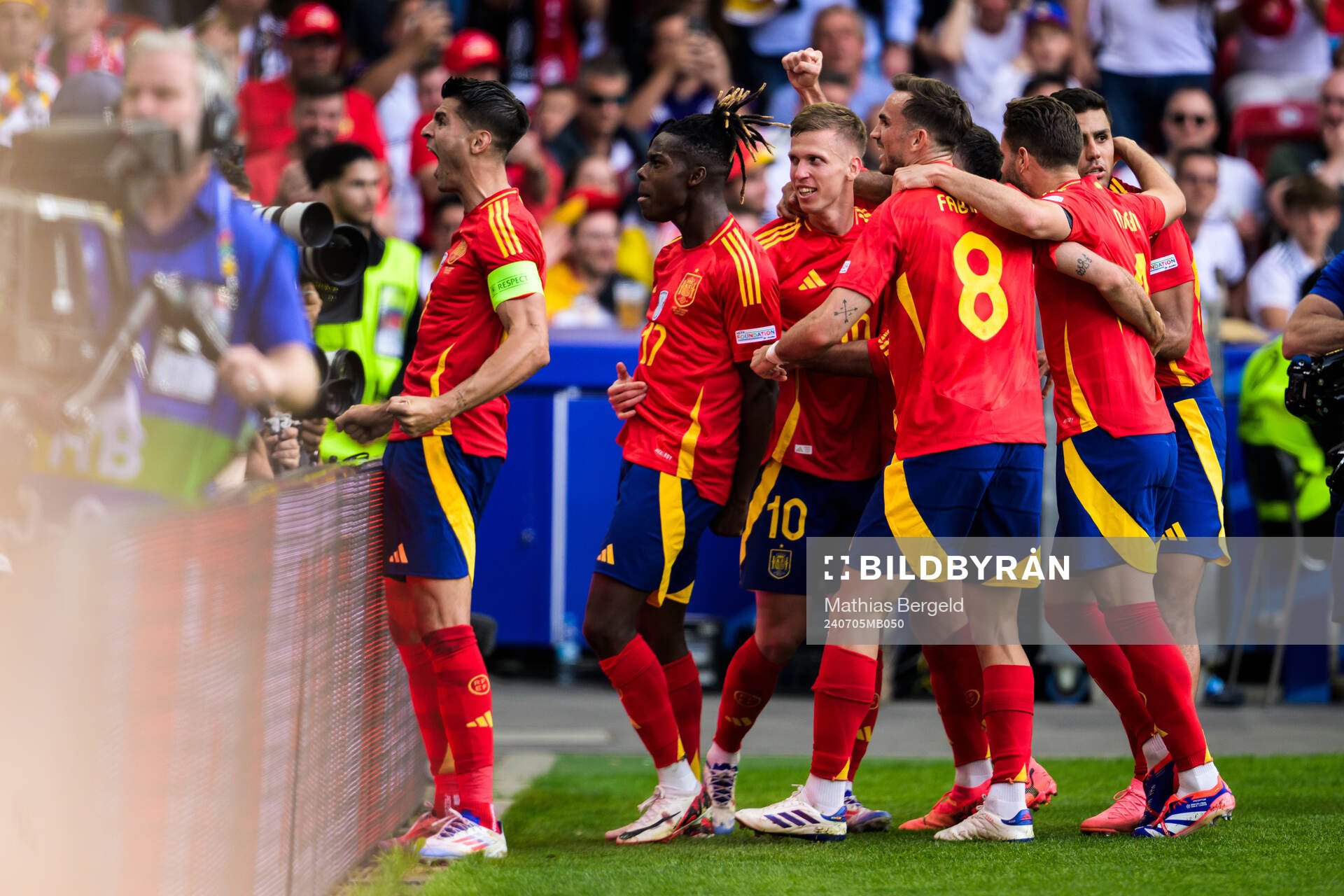 Alvaro Morata, Nicholas Williams, Daniel Olmo, and Fabian