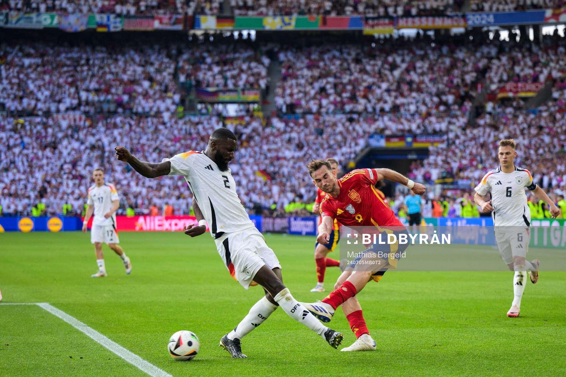 Antonio Ruediger of Germany and Fabian Ruiz Pena of Spain
