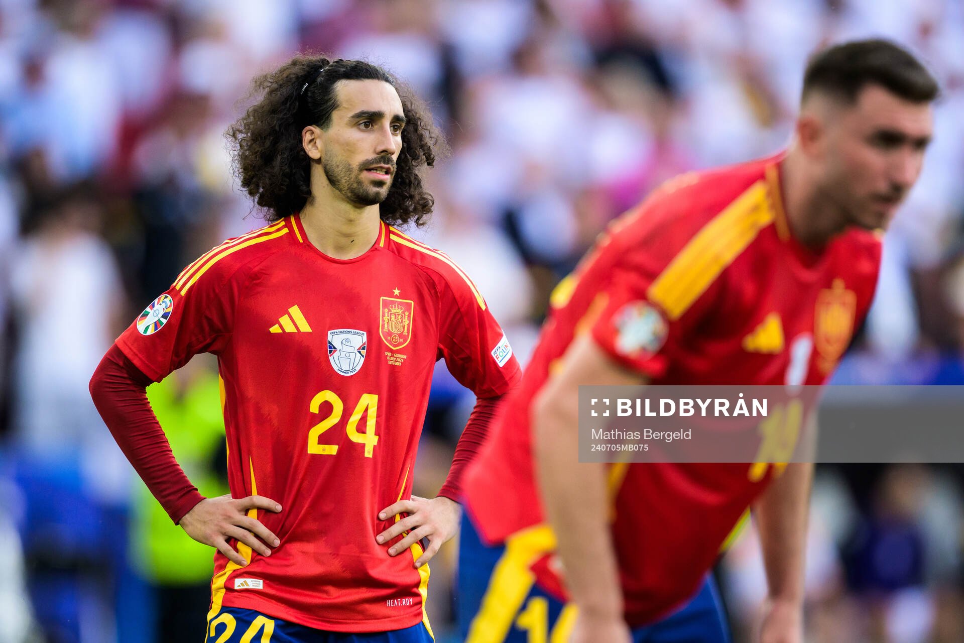 Marc Cucurella of Spain looks dejected
