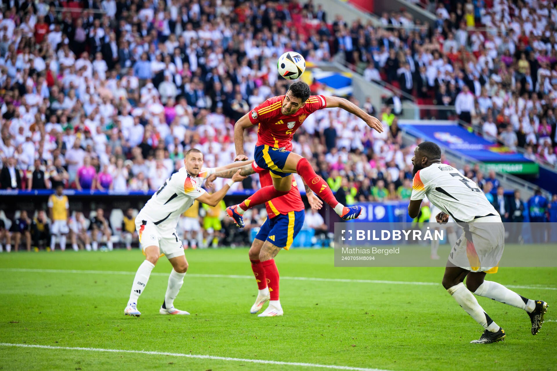 Mikel Merino of Spain scores the 2-1 goal