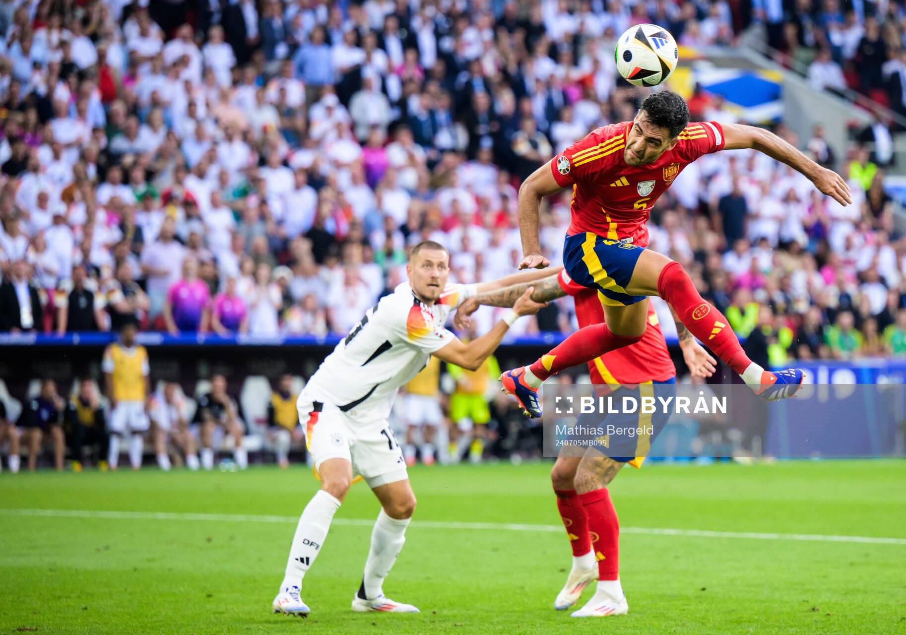 Mikel Merino of Spain scores the 2-1 goal