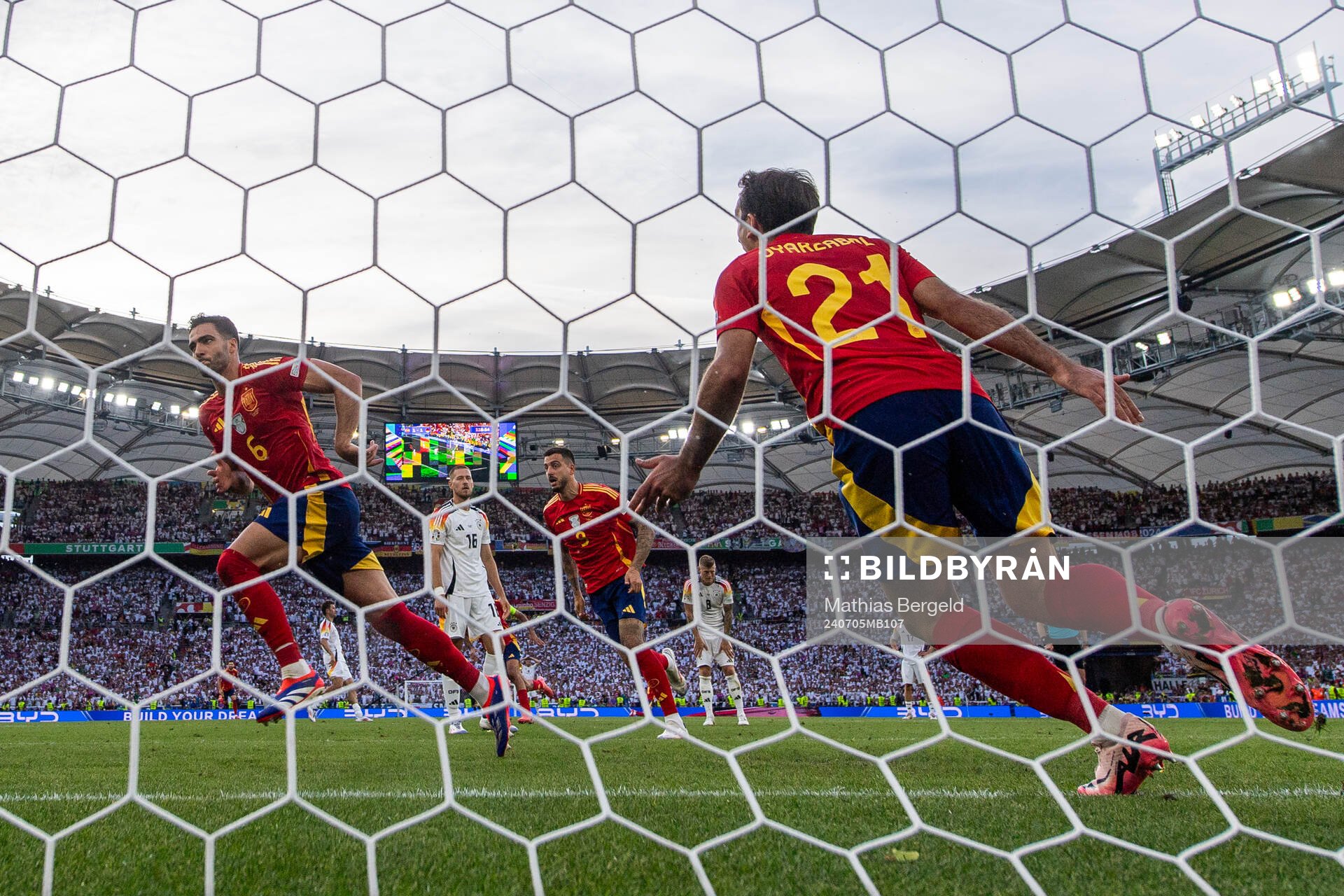 Mikel Merino of Spain celebrates