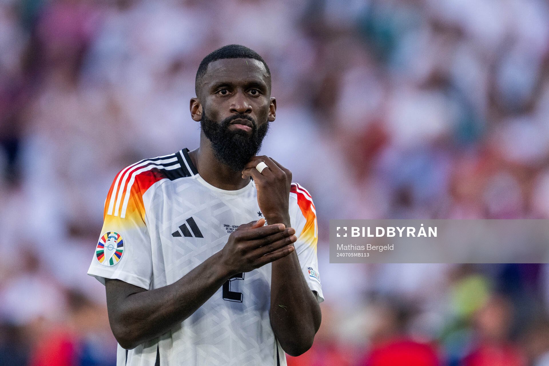 Antonio Rüdiger of Germany looks dejected