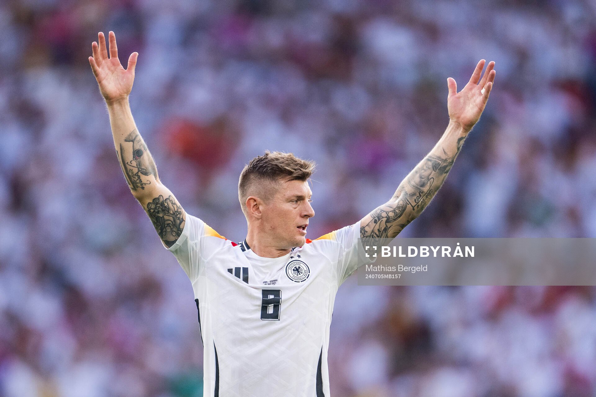 Toni Kroos of Germany reacts