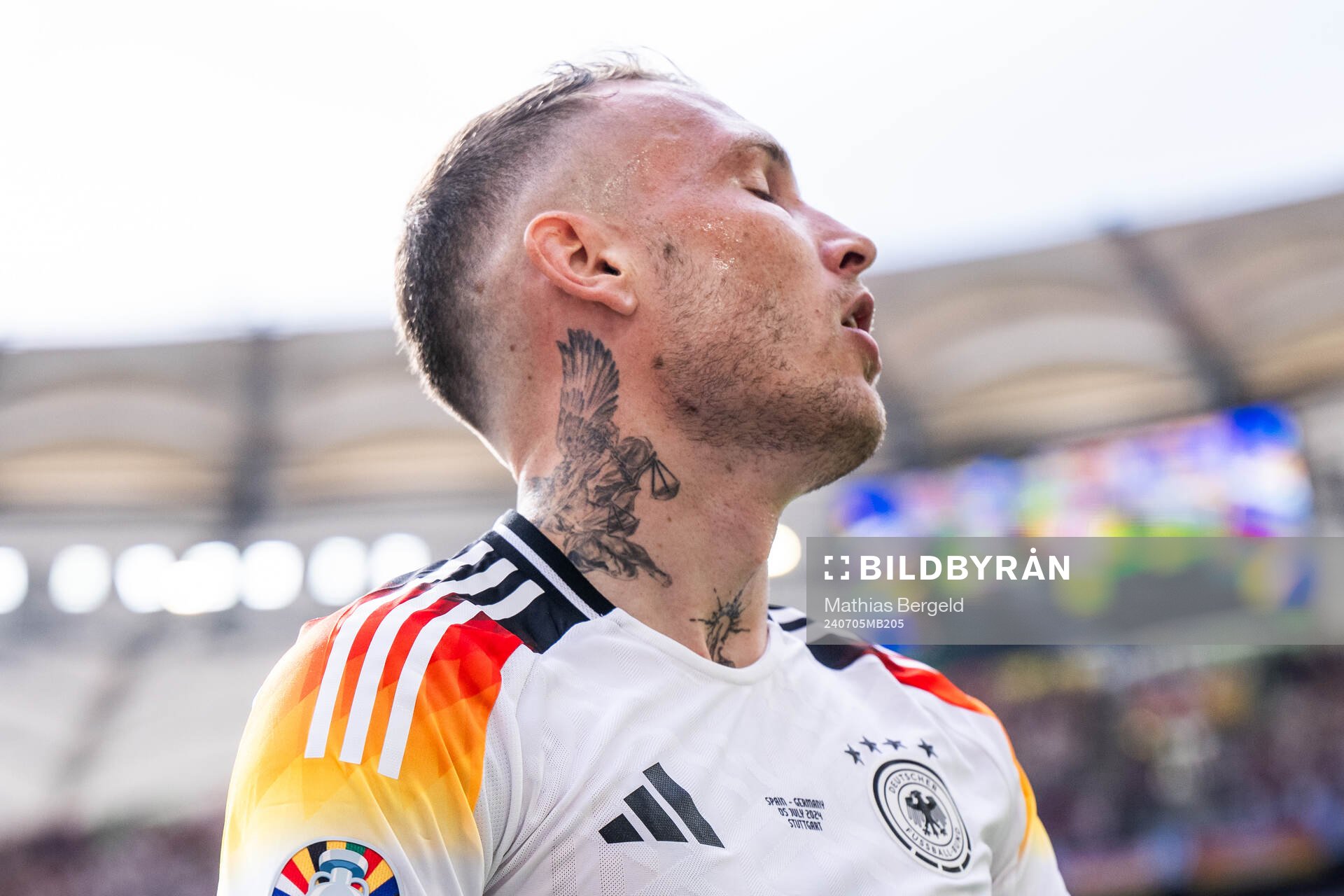 David Raum of Germany looks dejected
