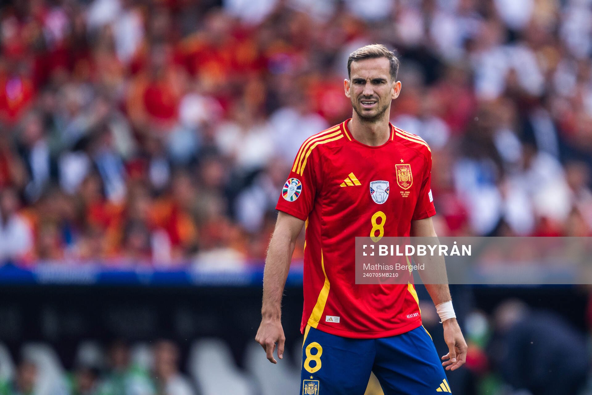 Fabian Ruiz Pena of Spain during the UEFA Euro 2024 Football Championship quarterfinal between Spain and Germany on July 5, 2024 in Stuttgart.