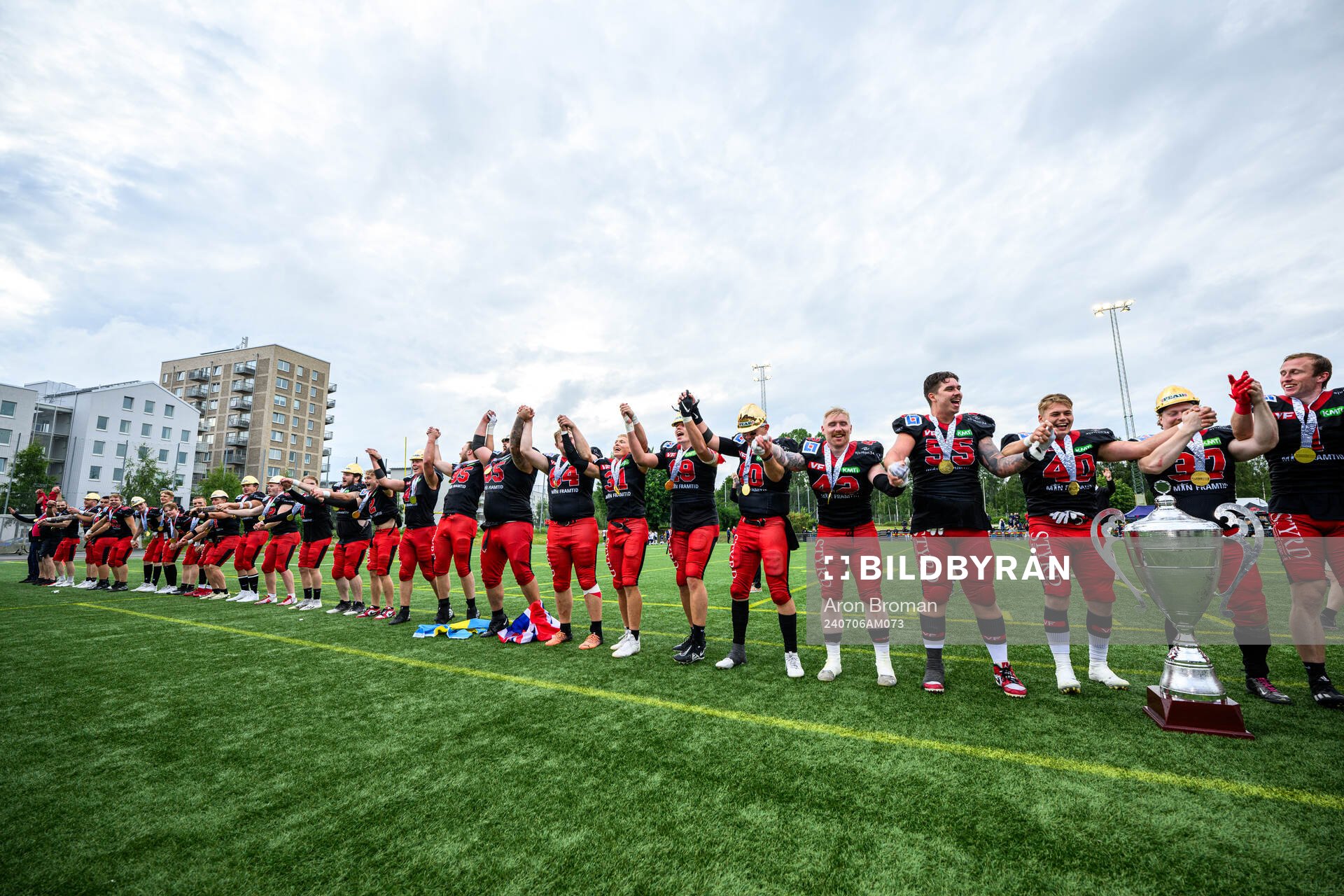 Carlstad Crusaders spelare jublar