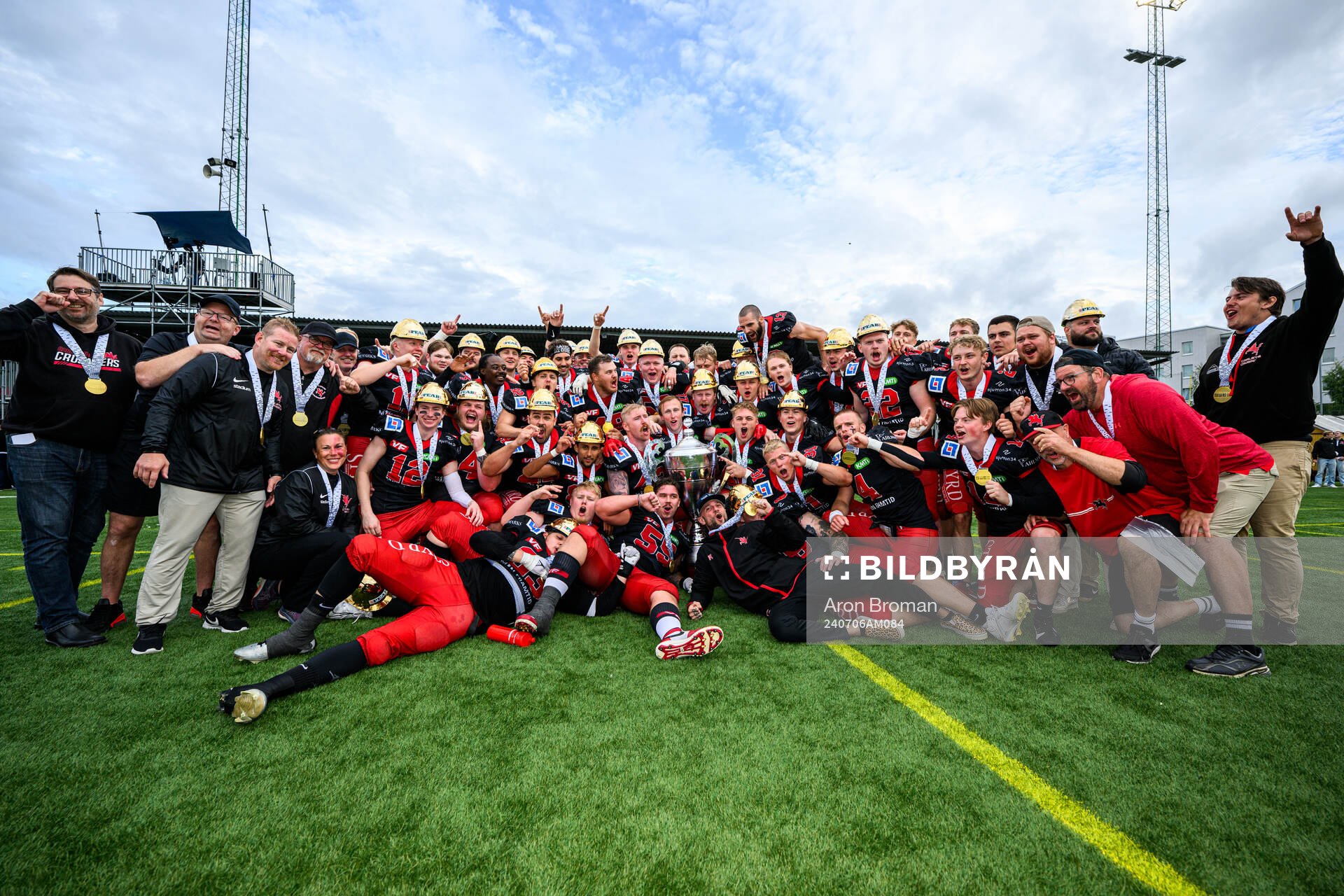 Carlstad Crusaders spelare jublar