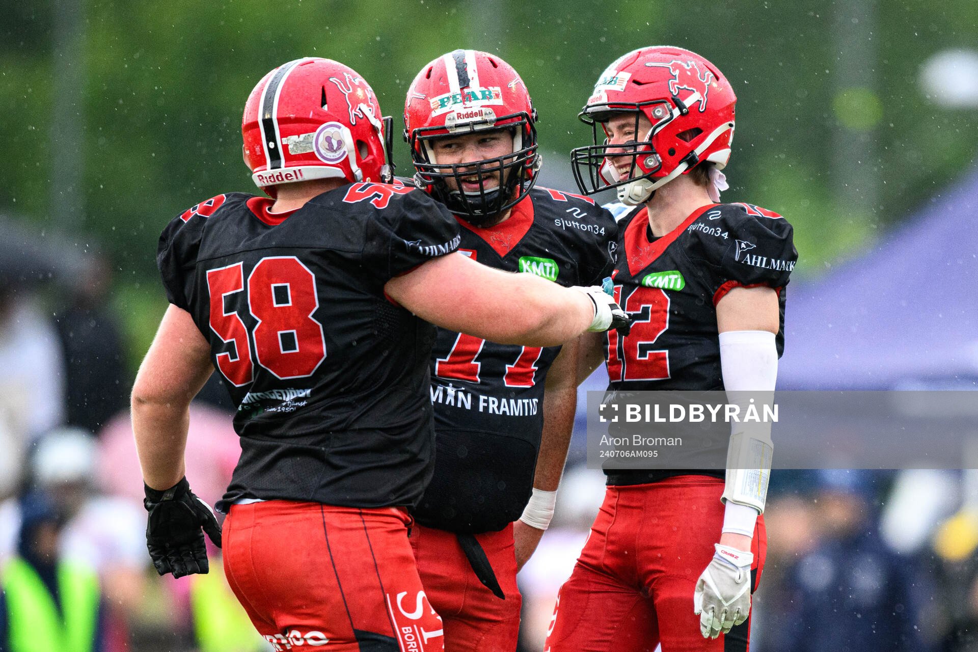 Carlstad Crusaders Axel Nykvist, Oskar Johansson och Albin