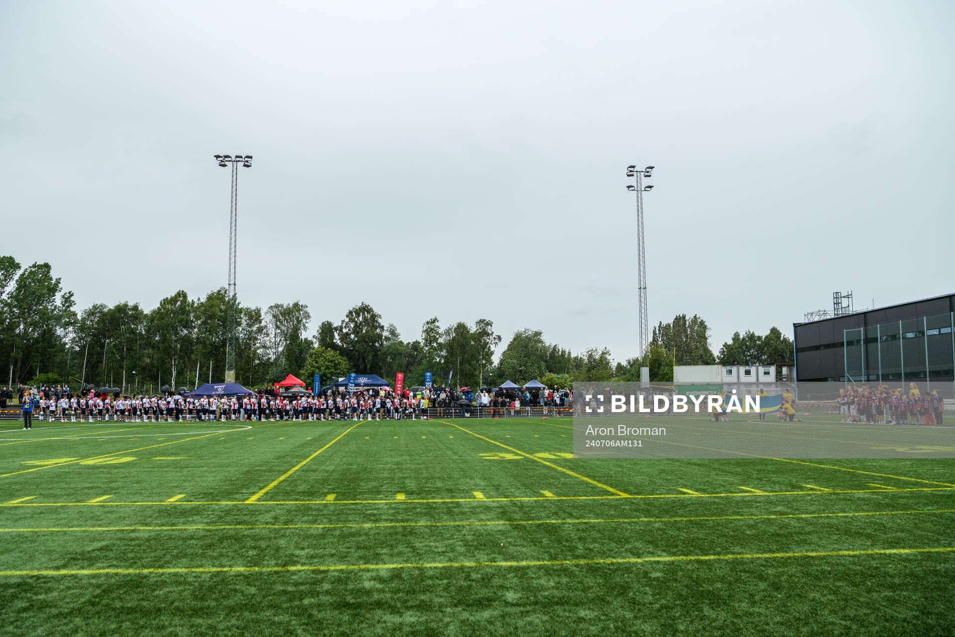 Tyresövallen under SM-finalen i Amerikansk Fotboll mellan Carlstad Crusaders och Stockholm Mean Machines den 6 juli 2024 i Stockholm.
