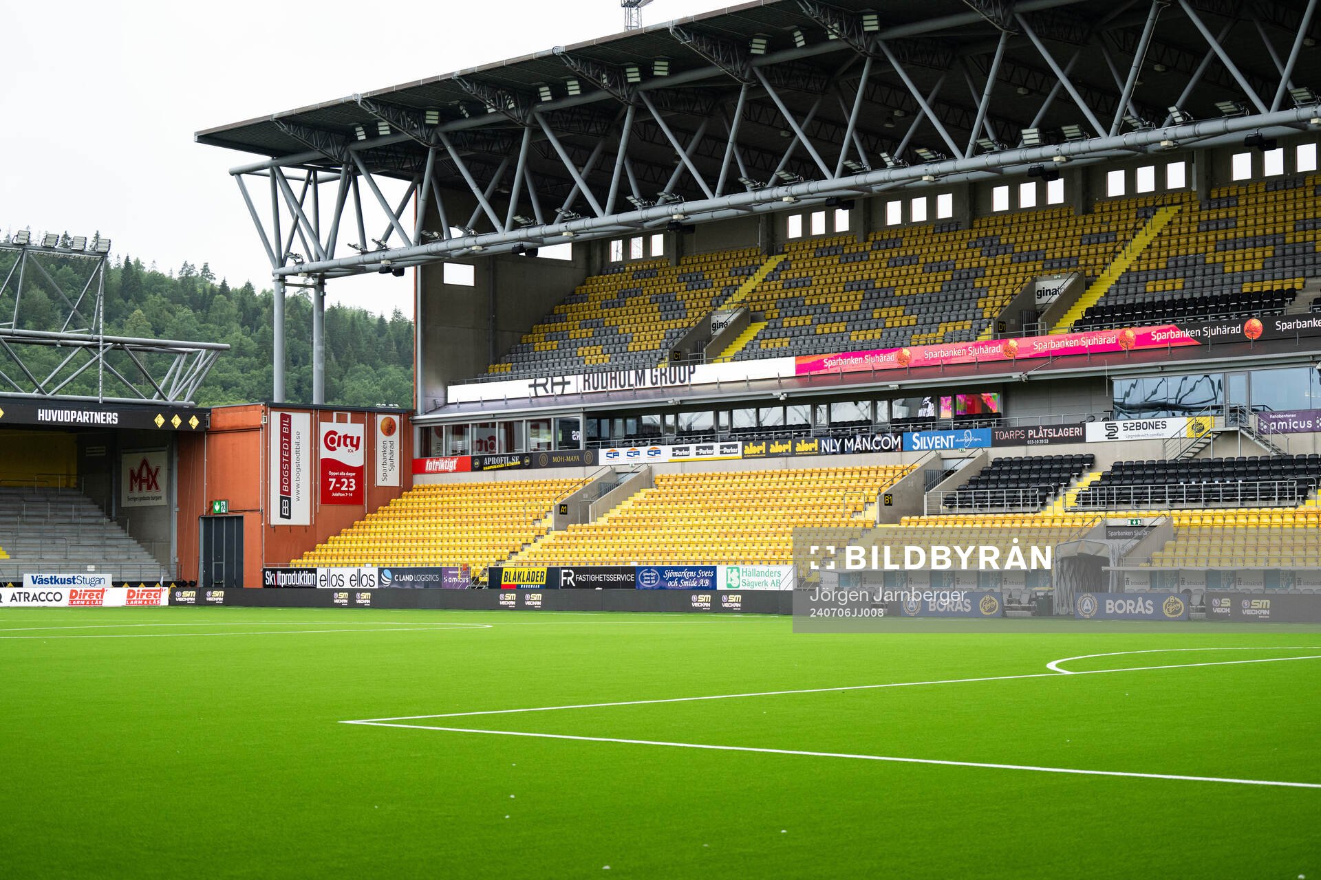 Läktare på Borås arena inför fotbollsmatchen i Allsvenskan mellan Elfsborg och Brommapojkarna den 6 juli 2024 i Borås. 