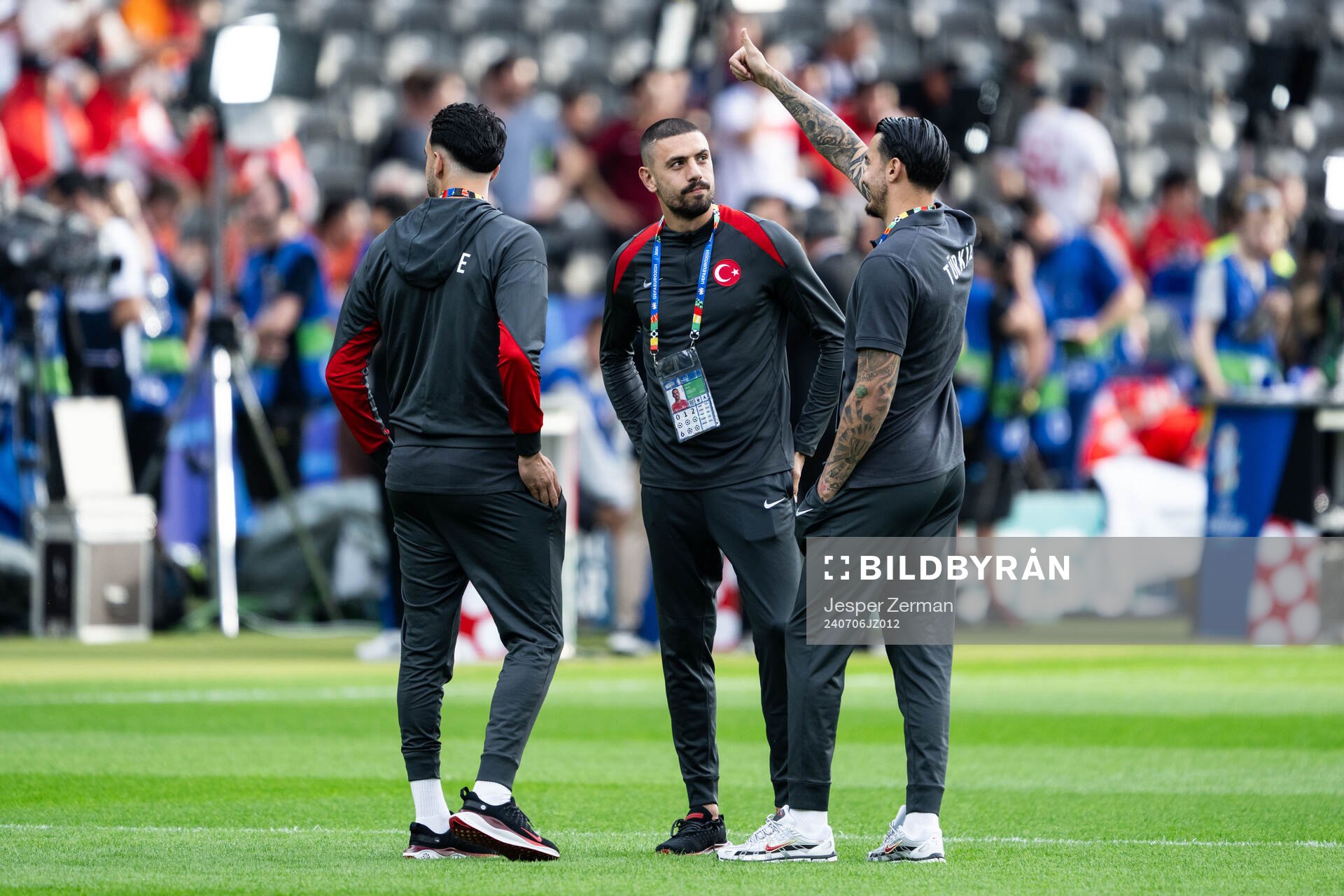 Merih Demiral of Turkey ahead of the UEFA Euro 2024 Football Championship quarterfinal between Netherlands and Turkey on July 6, 2024 in Berlin.