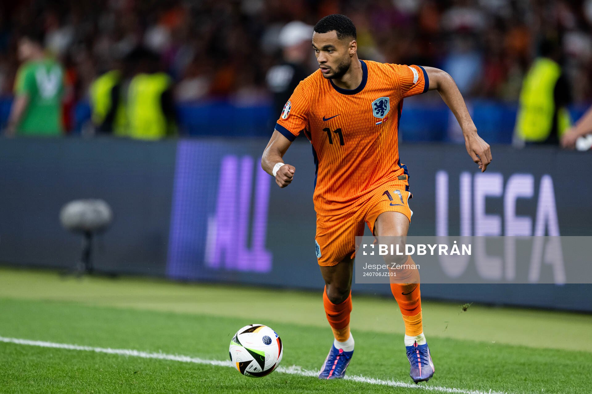Cody Gakpo of Netherlands during the UEFA Euro 2024 Football Championship quarterfinal between Netherlands and Turkey on July 6, 2024 in Berlin.
