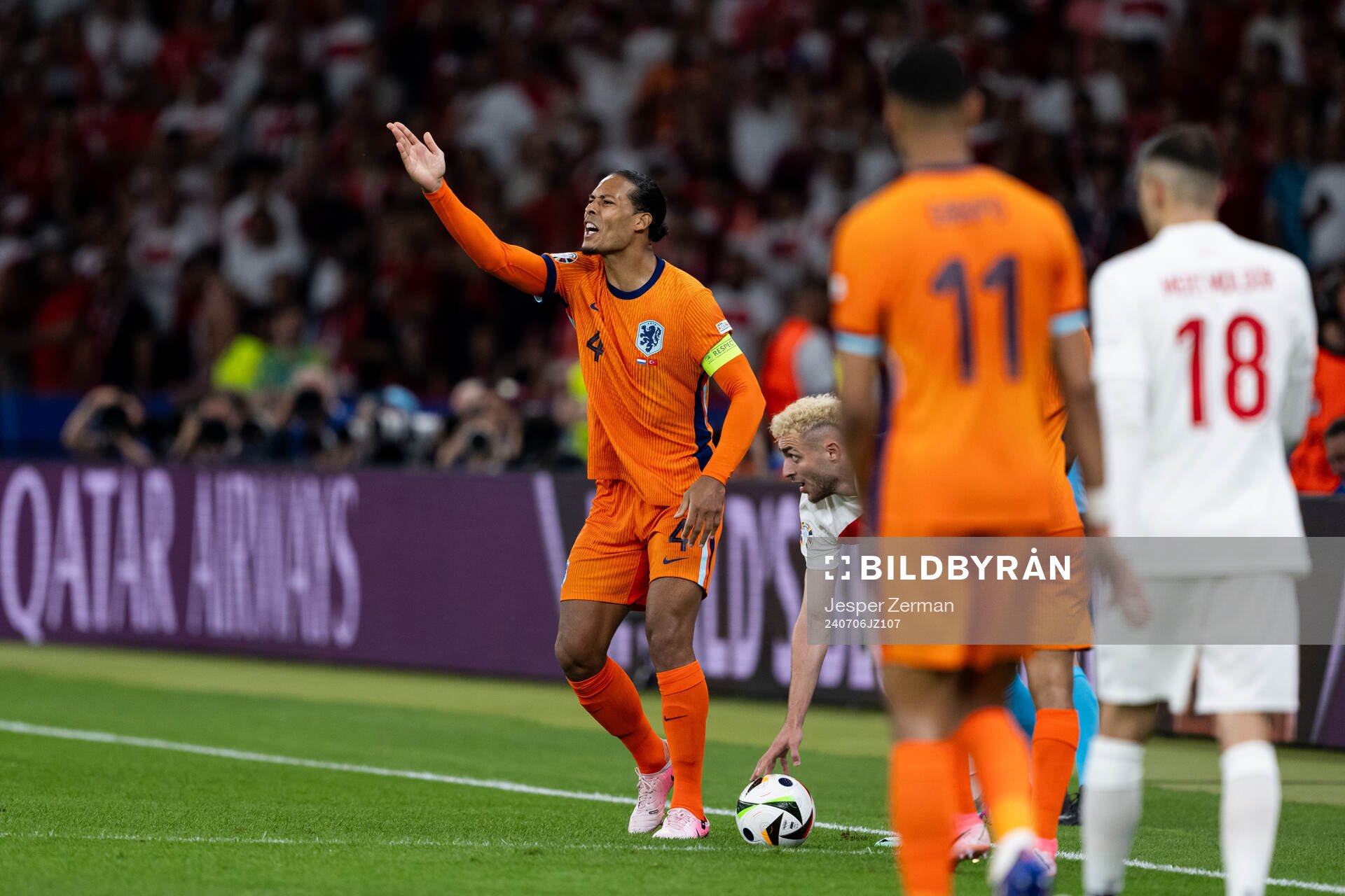 Virgil van Dijk of Netherlands reacts