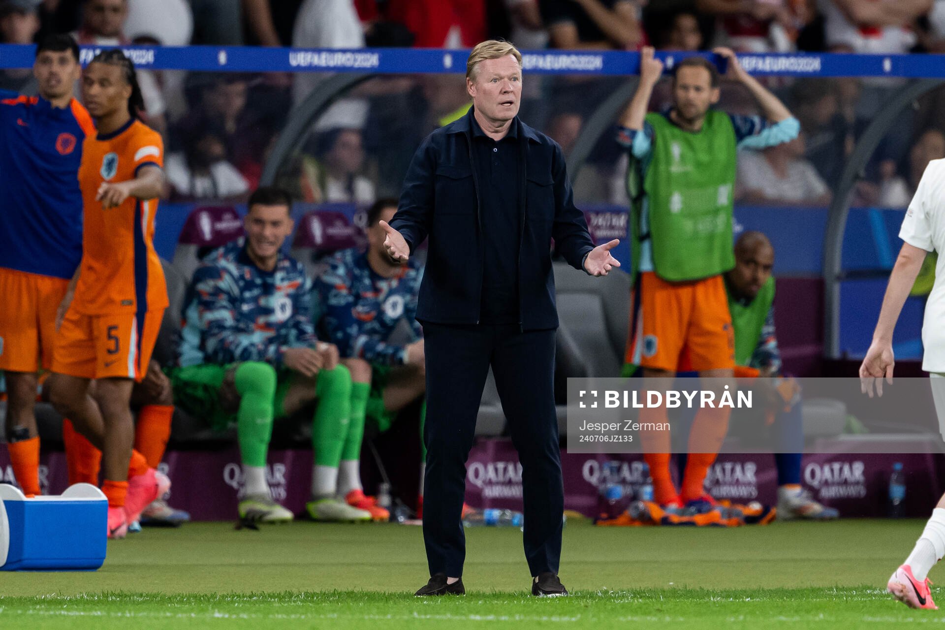 Head coach Ronald Koeman of Netherlands during the UEFA Euro 2024 Football Championship quarterfinal between Netherlands and Turkey on July 6, 2024 in Berlin.