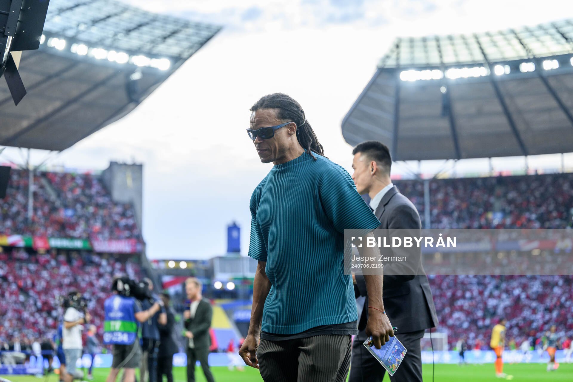 Former football player Edgar Davids ahead of the UEFA Euro 2024 Football Championship quarterfinal between Netherlands and Turkey on July 6, 2024 in Berlin. 
