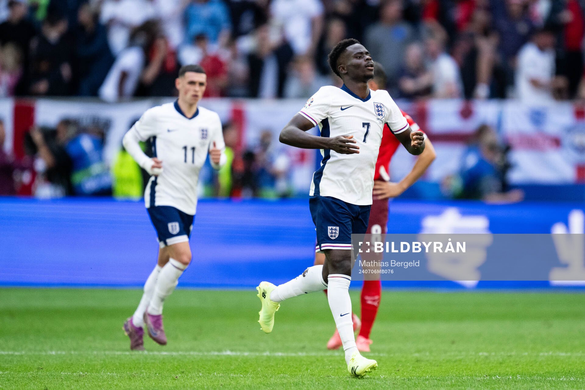 Bukayo Saka of England celebrates