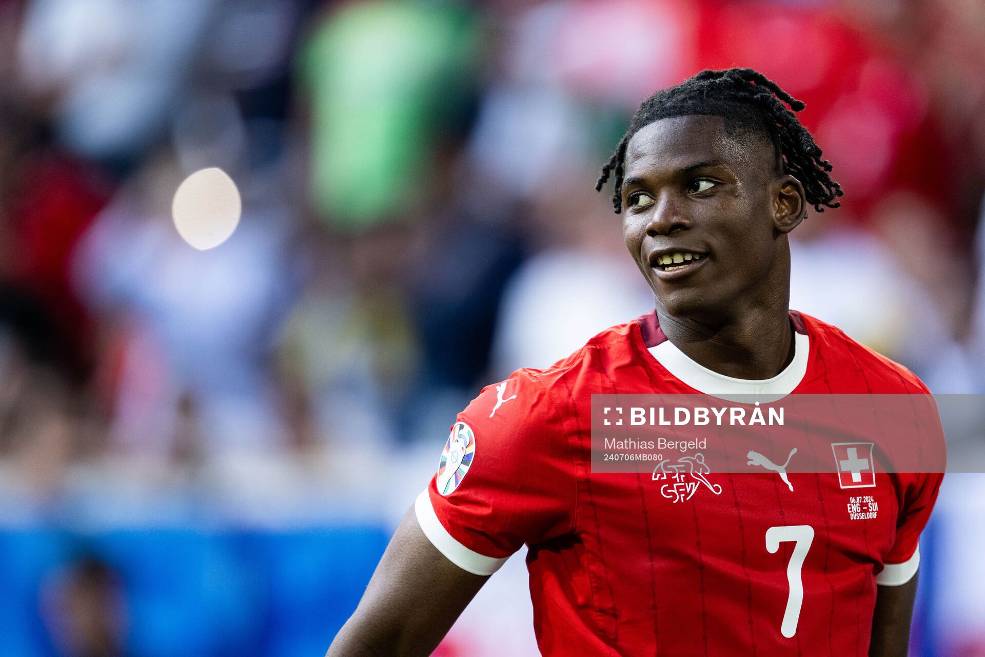 Breel Embolo of Switzerland celebrates