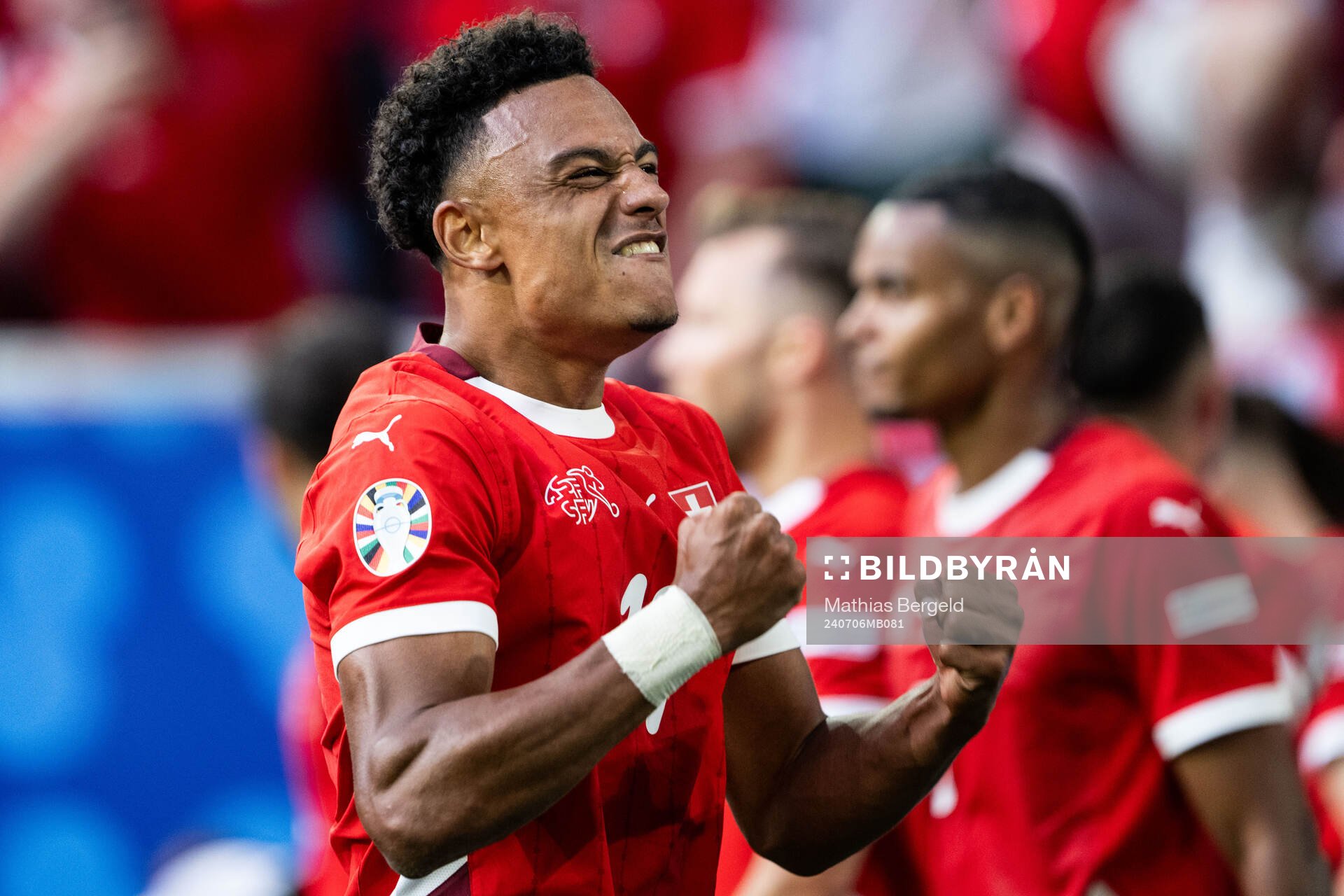 Dan Ndoye of Switzerland celebrates