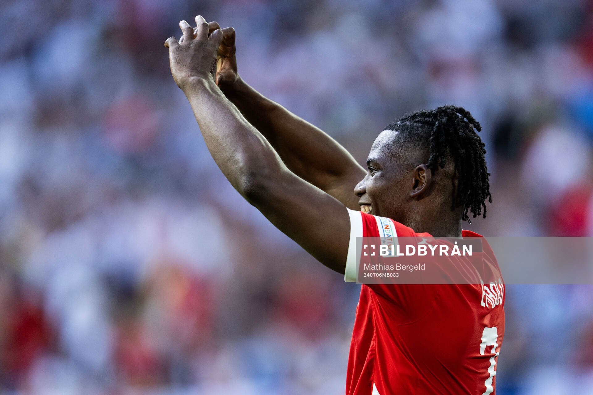 Breel Embolo of Switzerland celebrates