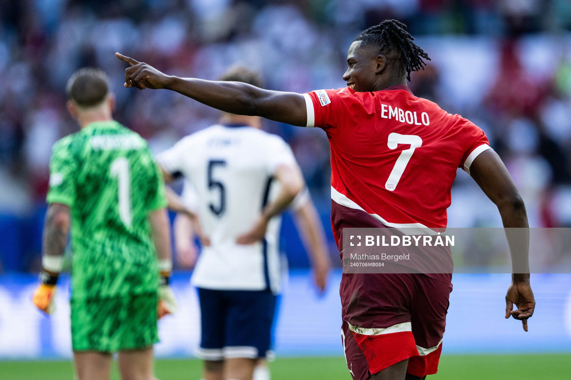 Breel Embolo of Switzerland celebrates