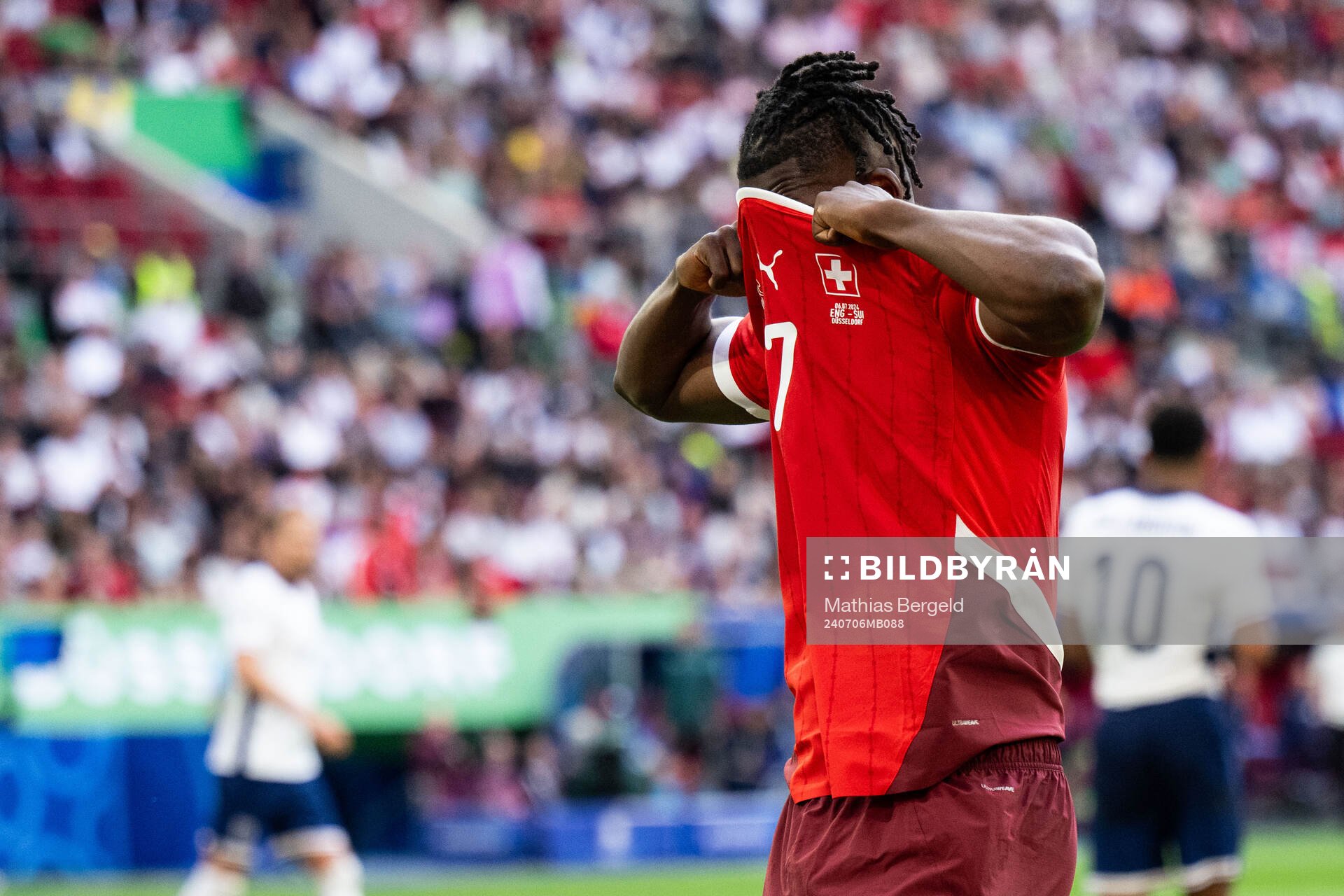 Breel Embolo of Switzerland looks dejected