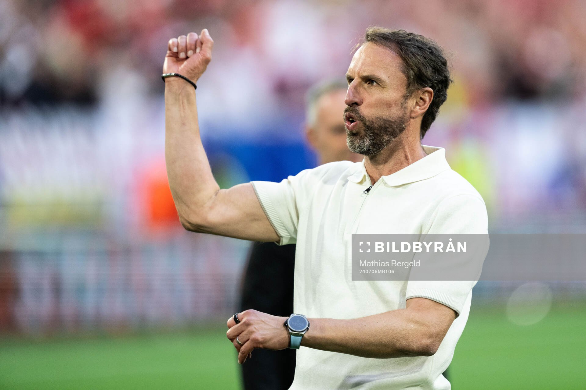 Head coach Gareth Southgate of England celebrates