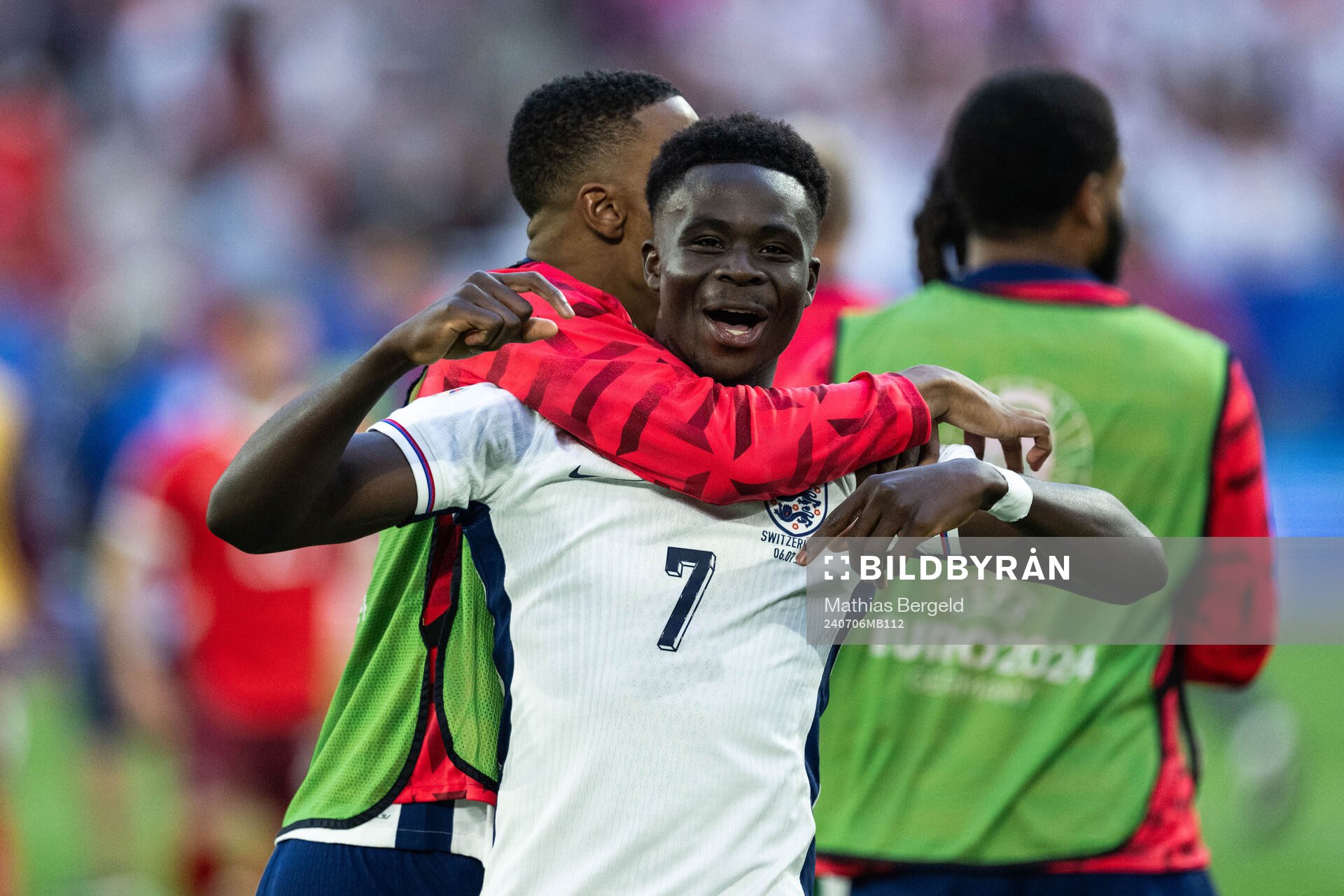 Bukayo Saka of England celebrates