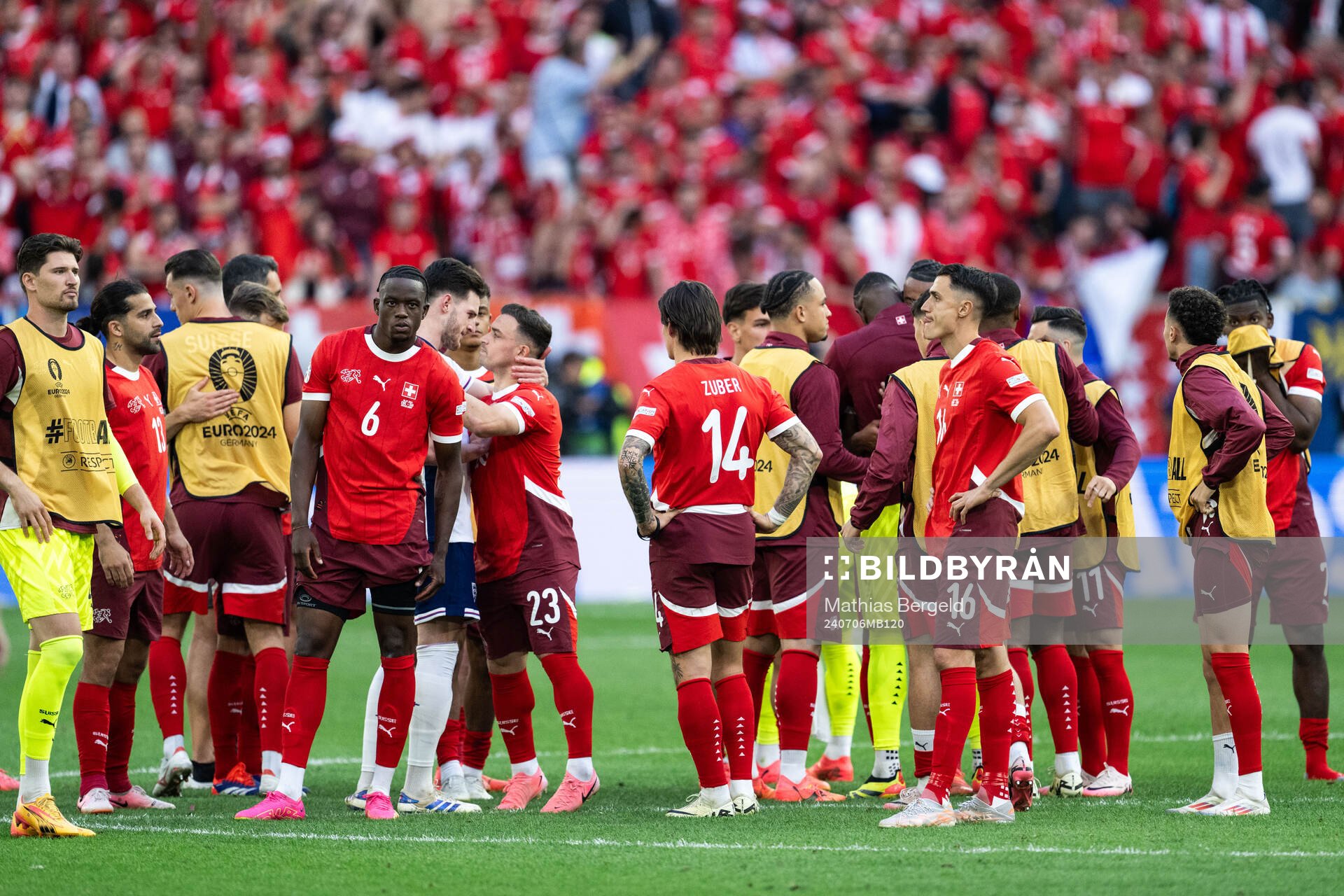 Players of Switzerland look dejected