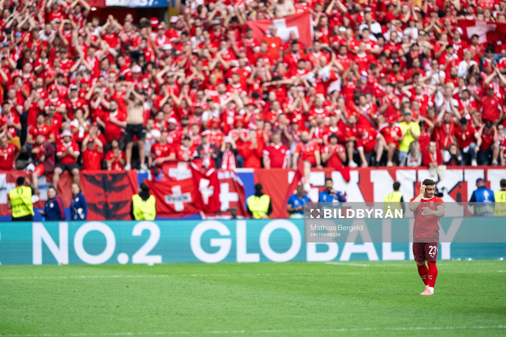 Xherdan Shaqiri of Switzerland looks dejected
