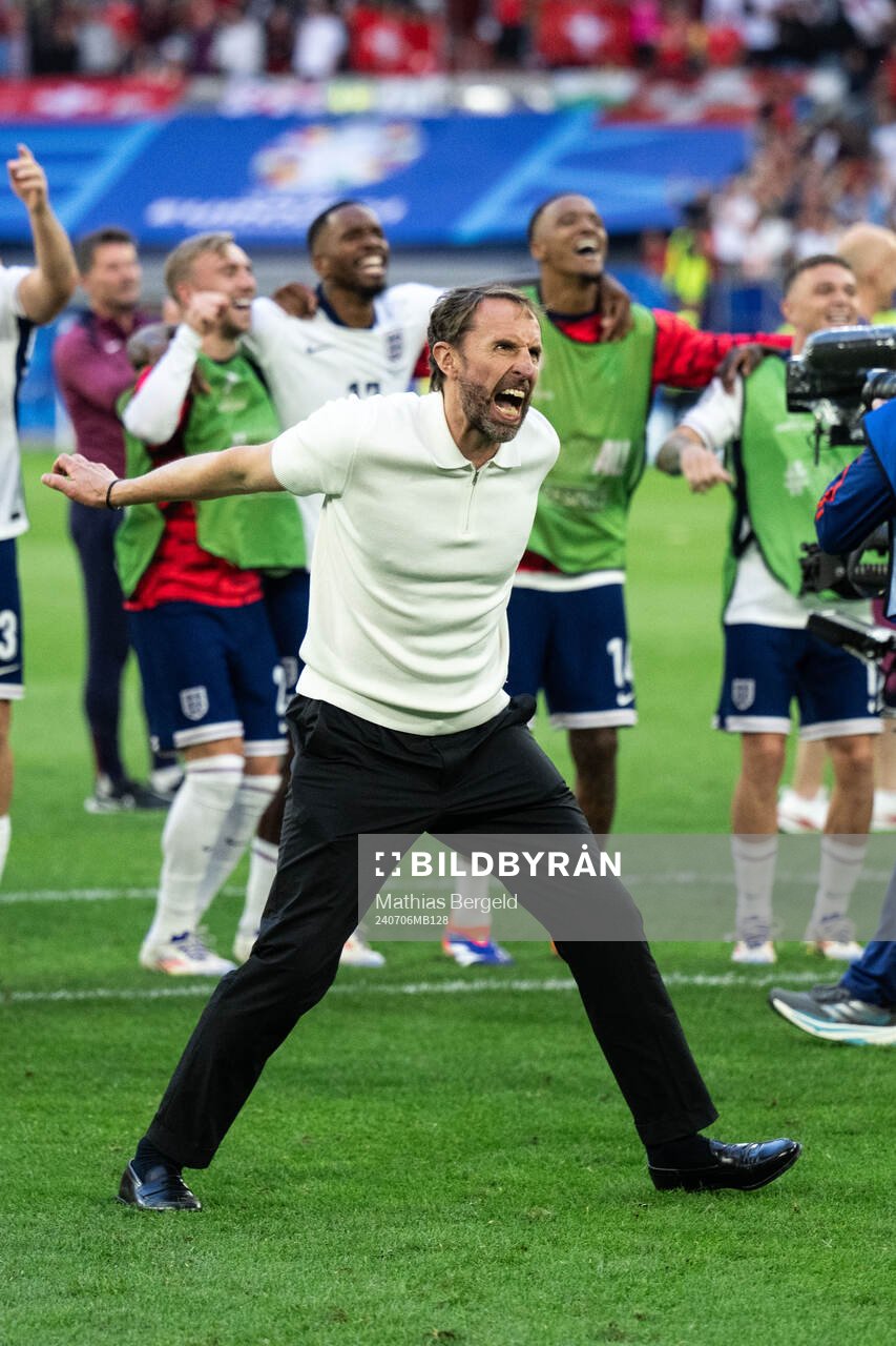 Head coach Gareth Southgate of England celebrates