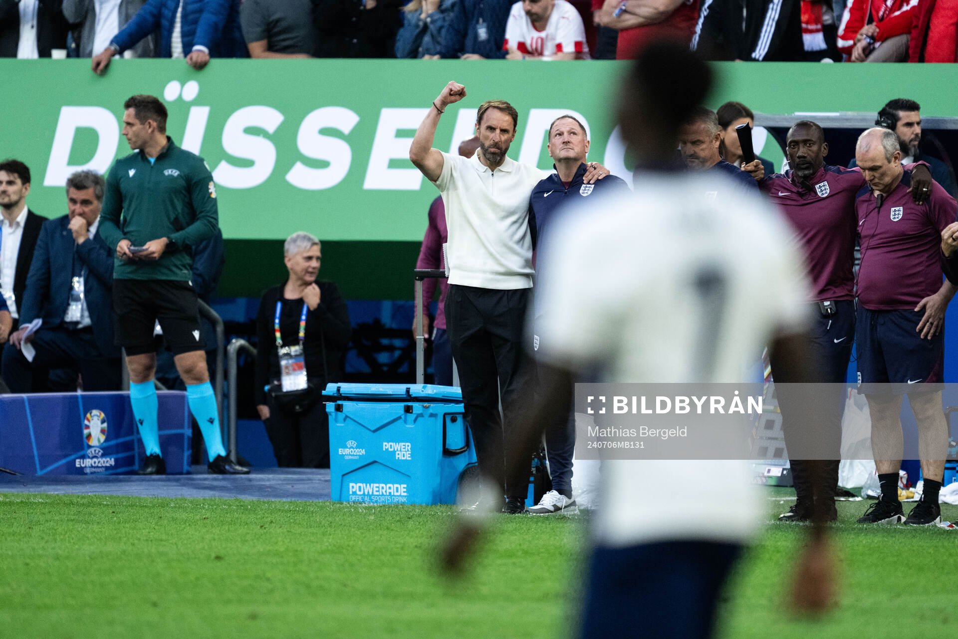 Head coach Gareth Southgate of England celebrates