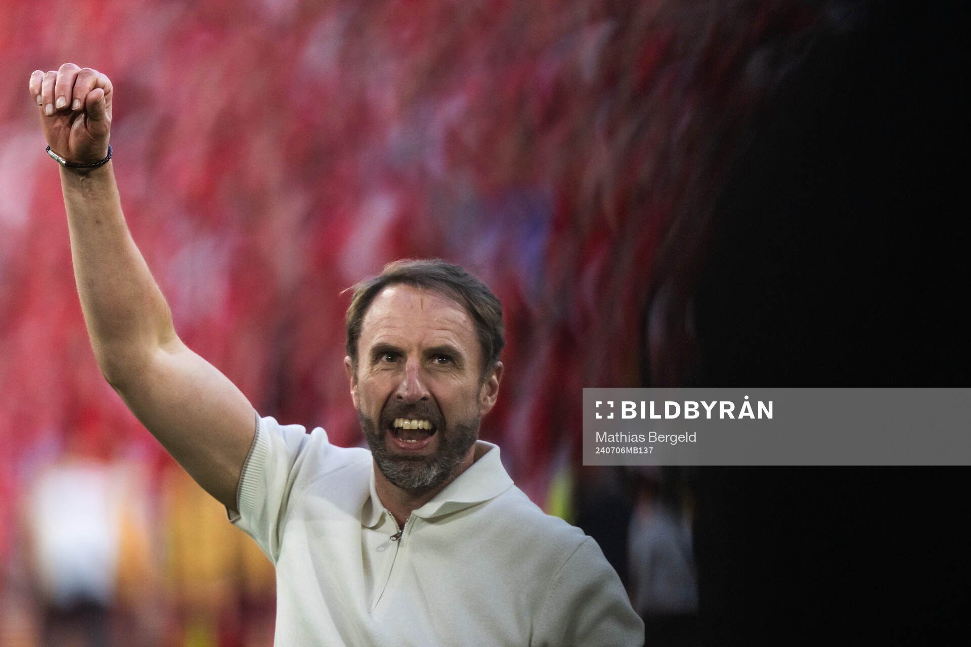 Head coach Gareth Southgate of England celebrates