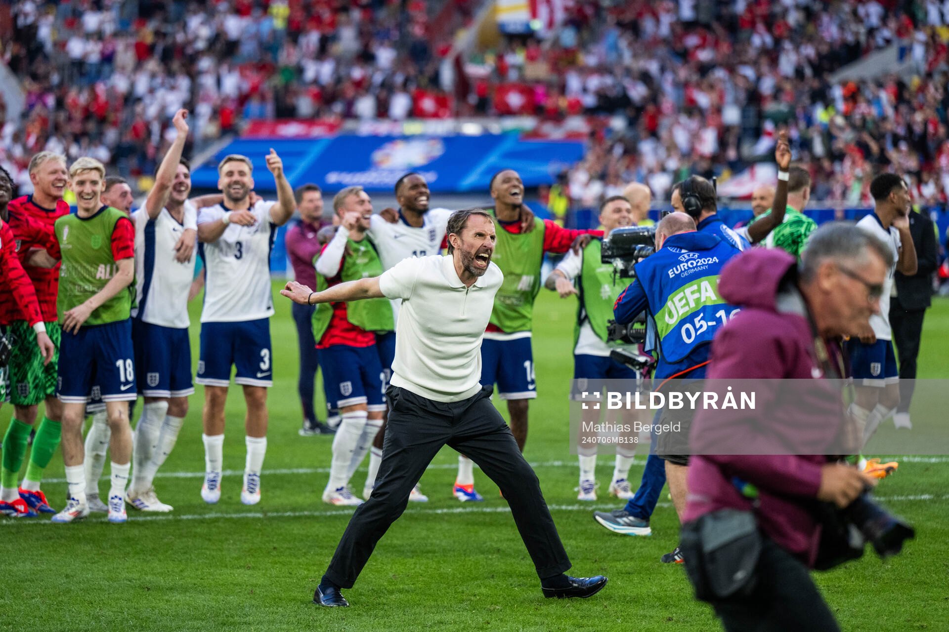 Head coach Gareth Southgate of England celebrates