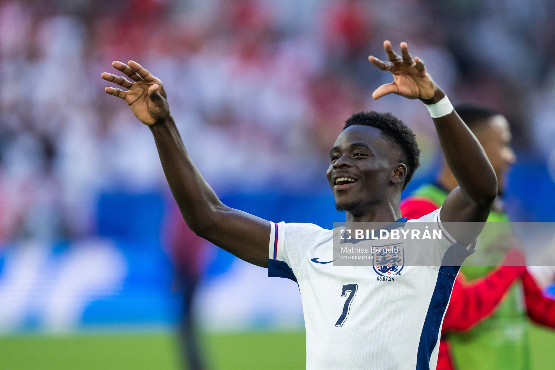 Bukayo Saka of England celebrates