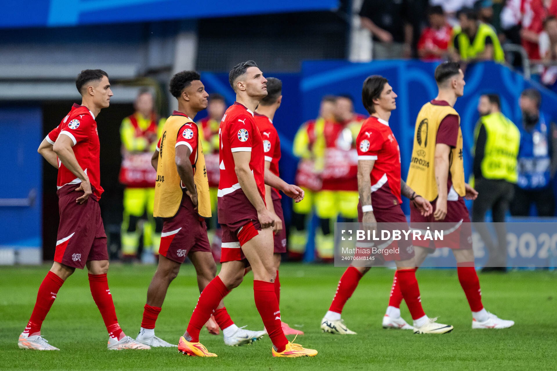 Fabian Schär of Switzerland looks dejected