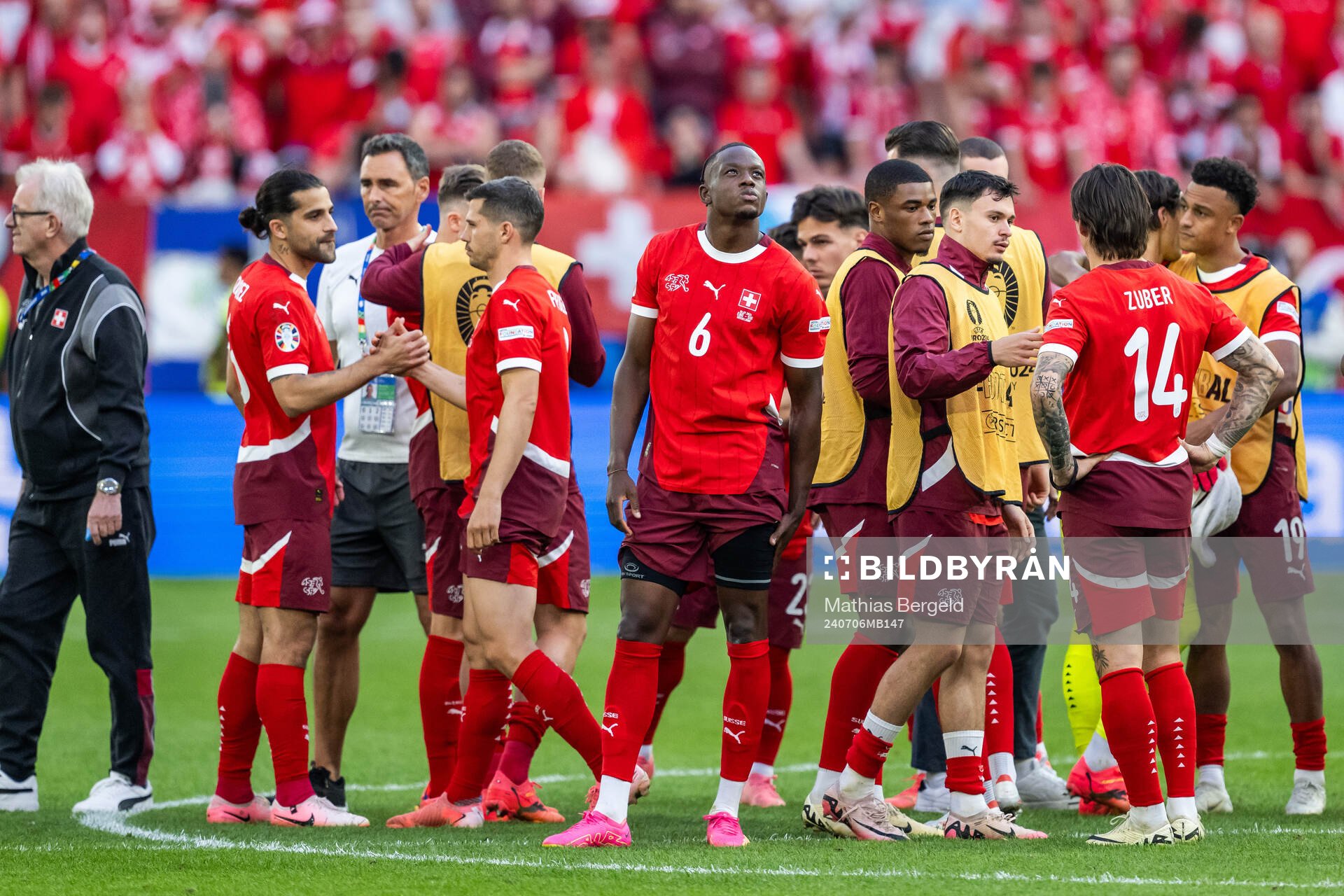 Denis Zakaria of Switzerland looks dejected