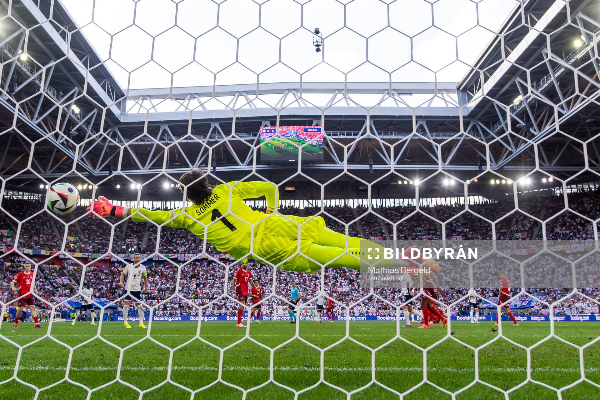 Goalkeeper Yann Sommer of Switzerland with  a save