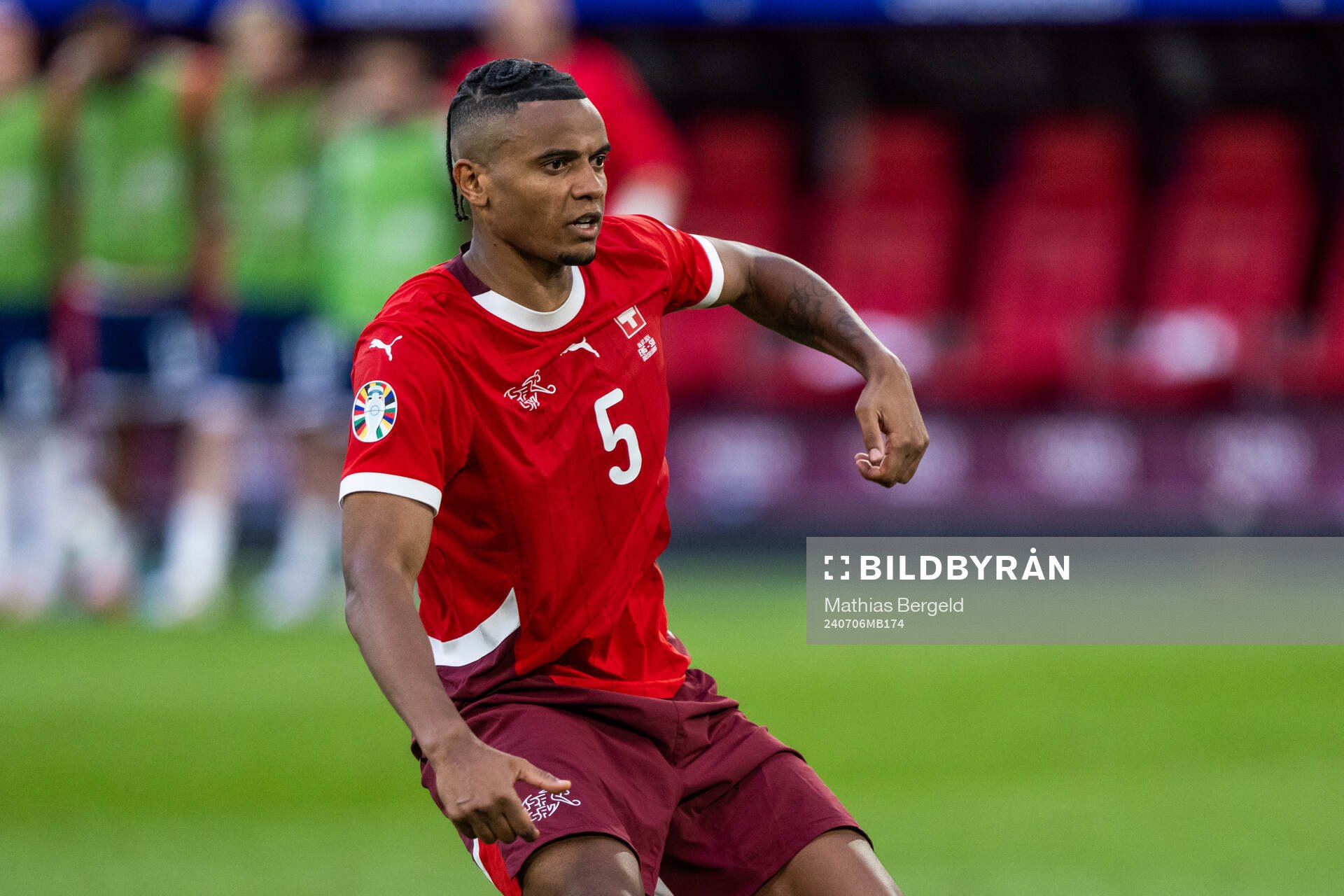 Manuel Akanji of Switzerland shoots a penalty
