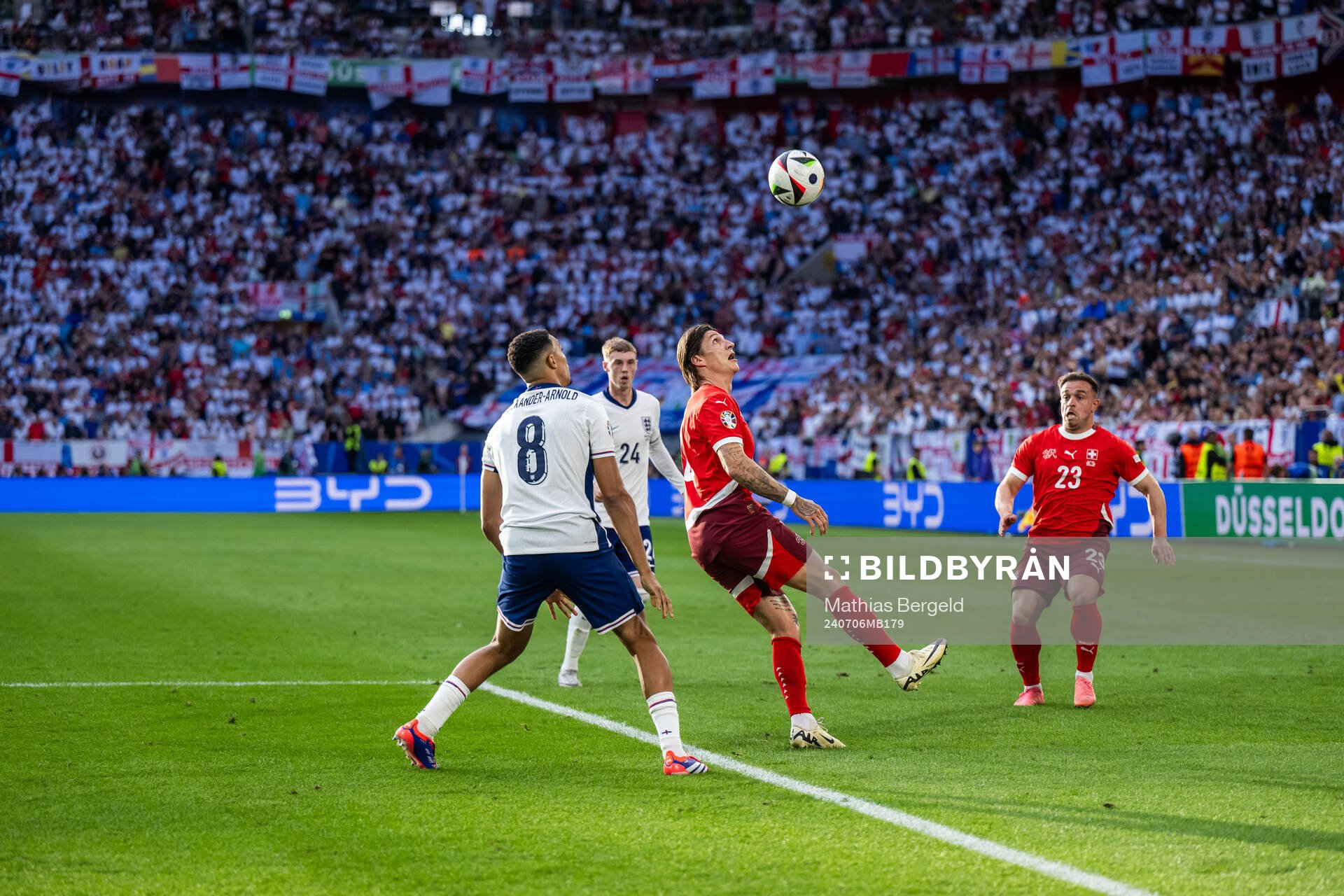 Trent Alexander-Arnold of England and Steven Zuber of